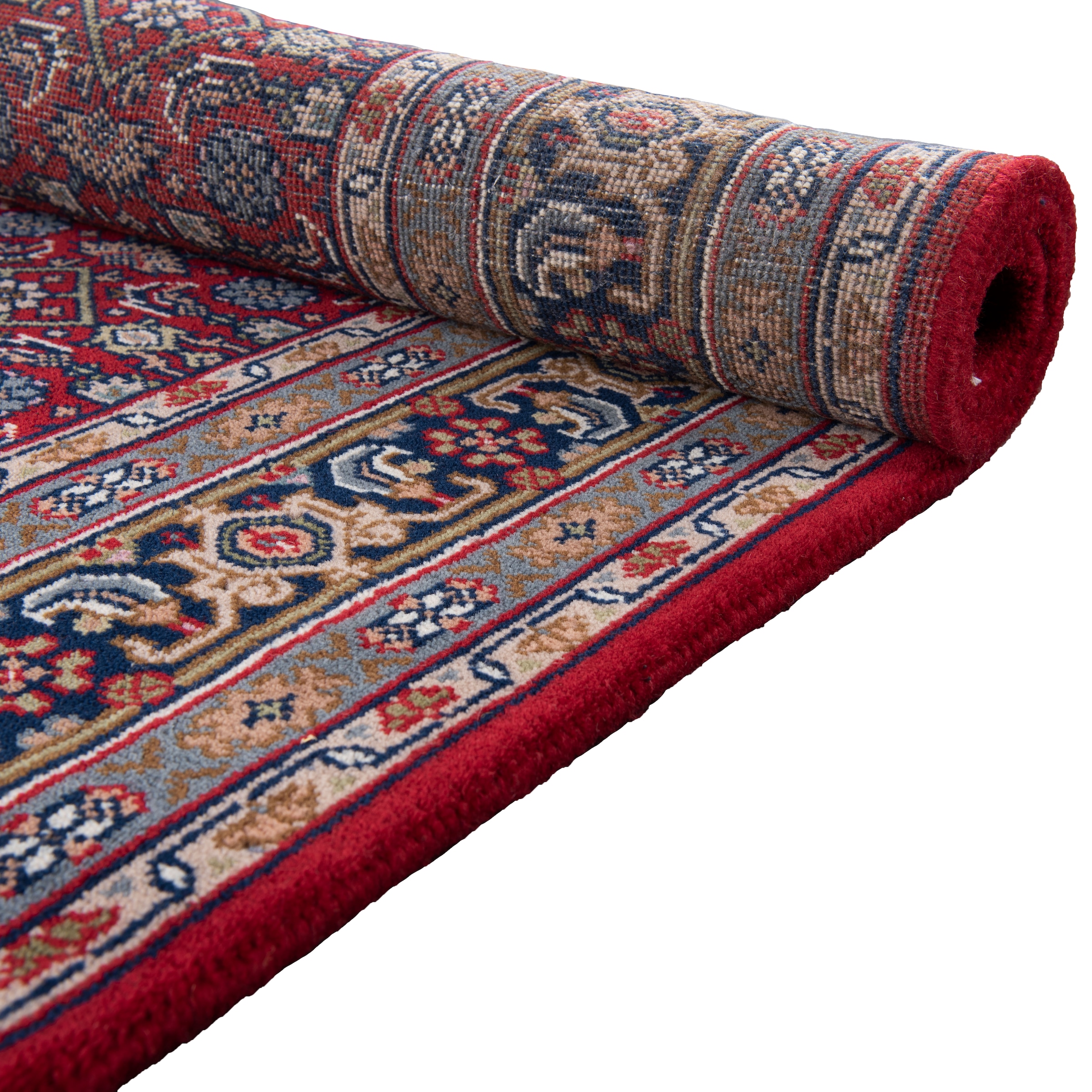 Orientteppich THEKO "Benares Herati" Gr. 8, rot, B:250cm H:12mm L:300cm, Schurwolle, Teppiche, Fransenteppich, reine Wolle, handgeknüpft, mit Fransen