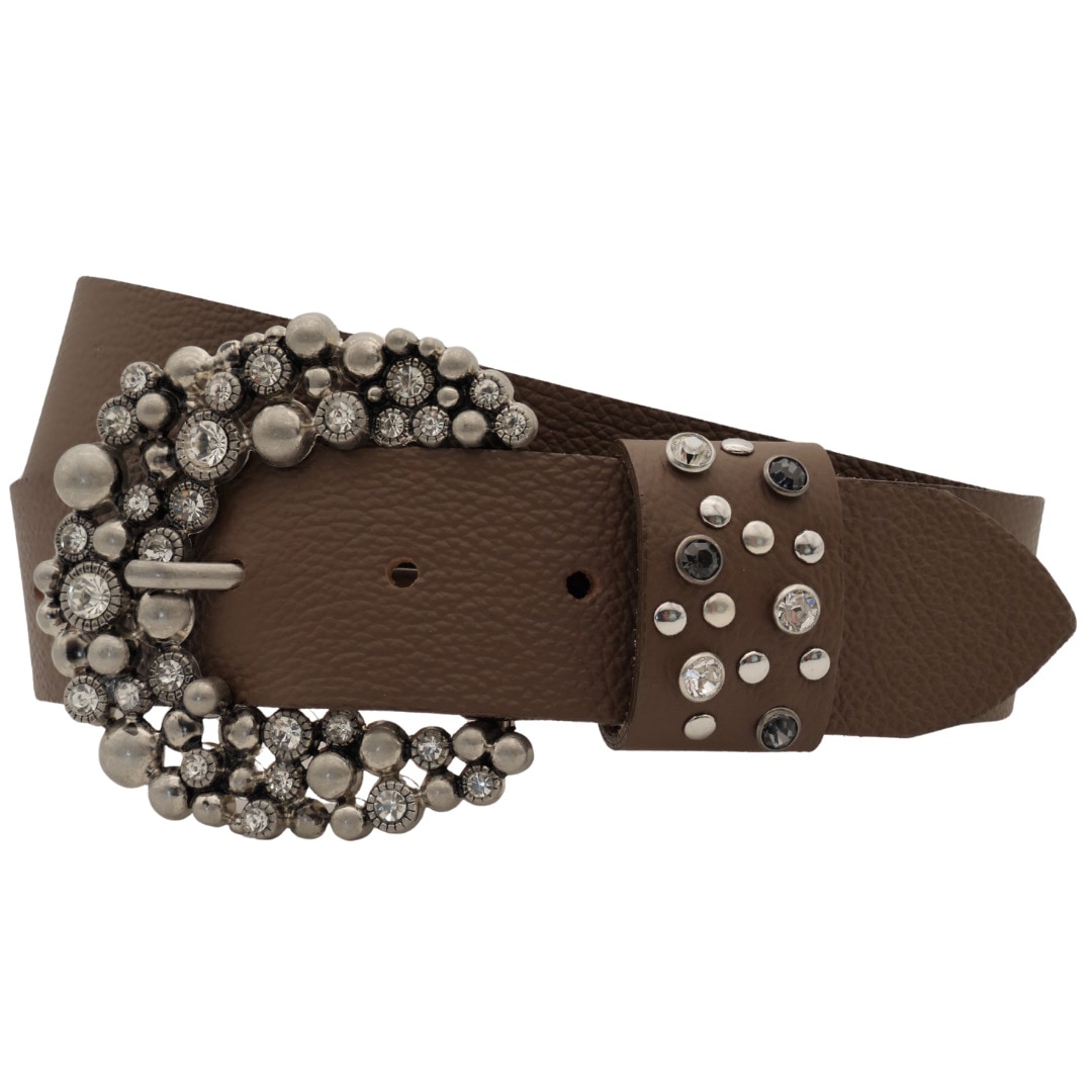 Ledergürtel ANNAMATONI "AnnaMatoni Ledergürtel Zia2 Ledergürtel Zia2", Damen, Gr. TW100 - 115cm Gesamtlänge, braun (braun 690), 100% Leder, Gürtel Ledergürtel
