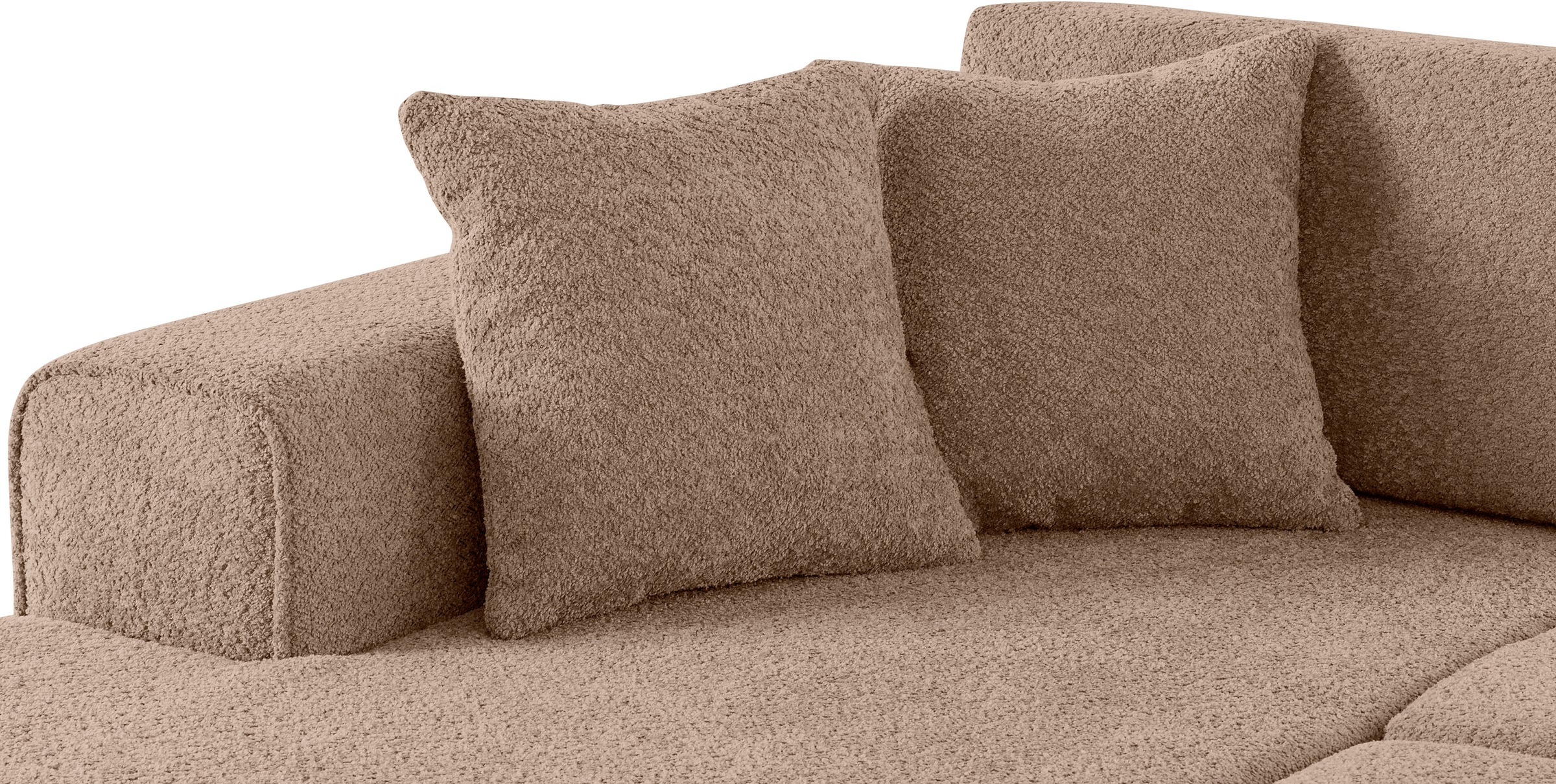 Guido Maria Kretschmer Home&Living Ecksofa »Györ«, L-Form, wahlweise mit Bettfunktion und Bettkasten incl. 2 Zierkissen