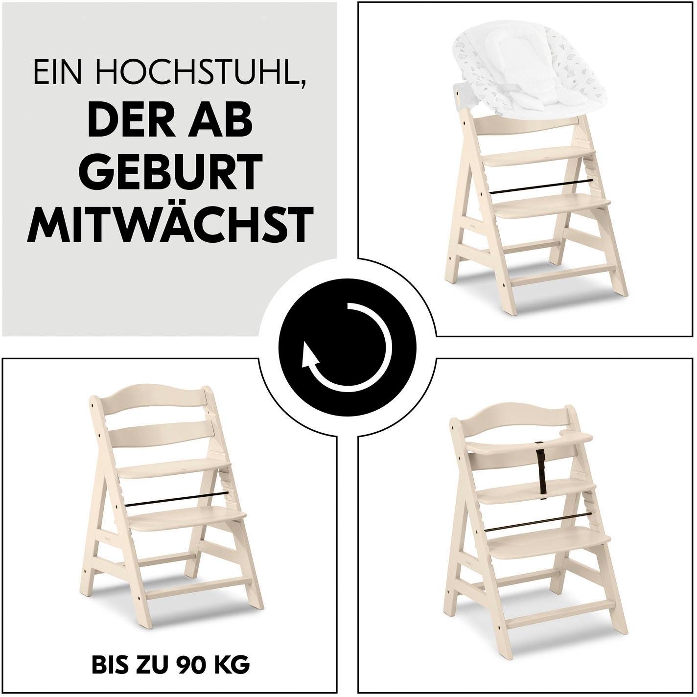 Hauck Hochstuhl »Alpha+, Vanilla«, FSC® - schützt Wald - weltweit