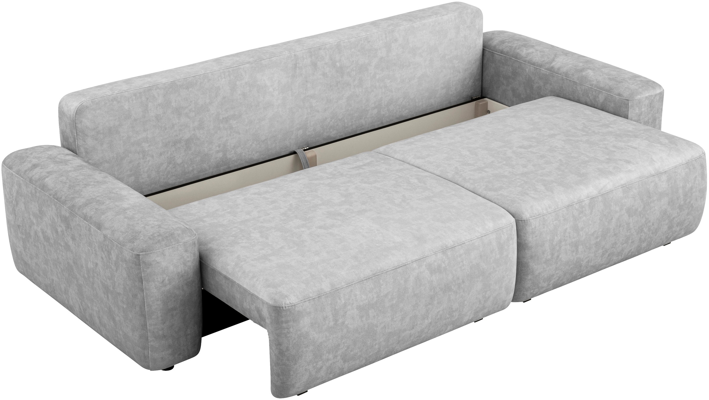 INOSIGN 3-Sitzer »TORGE (257cm), Sofa,Schlafsofa in Cord, Samtvelours, Struktur fein«, rundes Design, Schlaffunktion u. Bettkasten, Liegefläche: 135/200 cm
