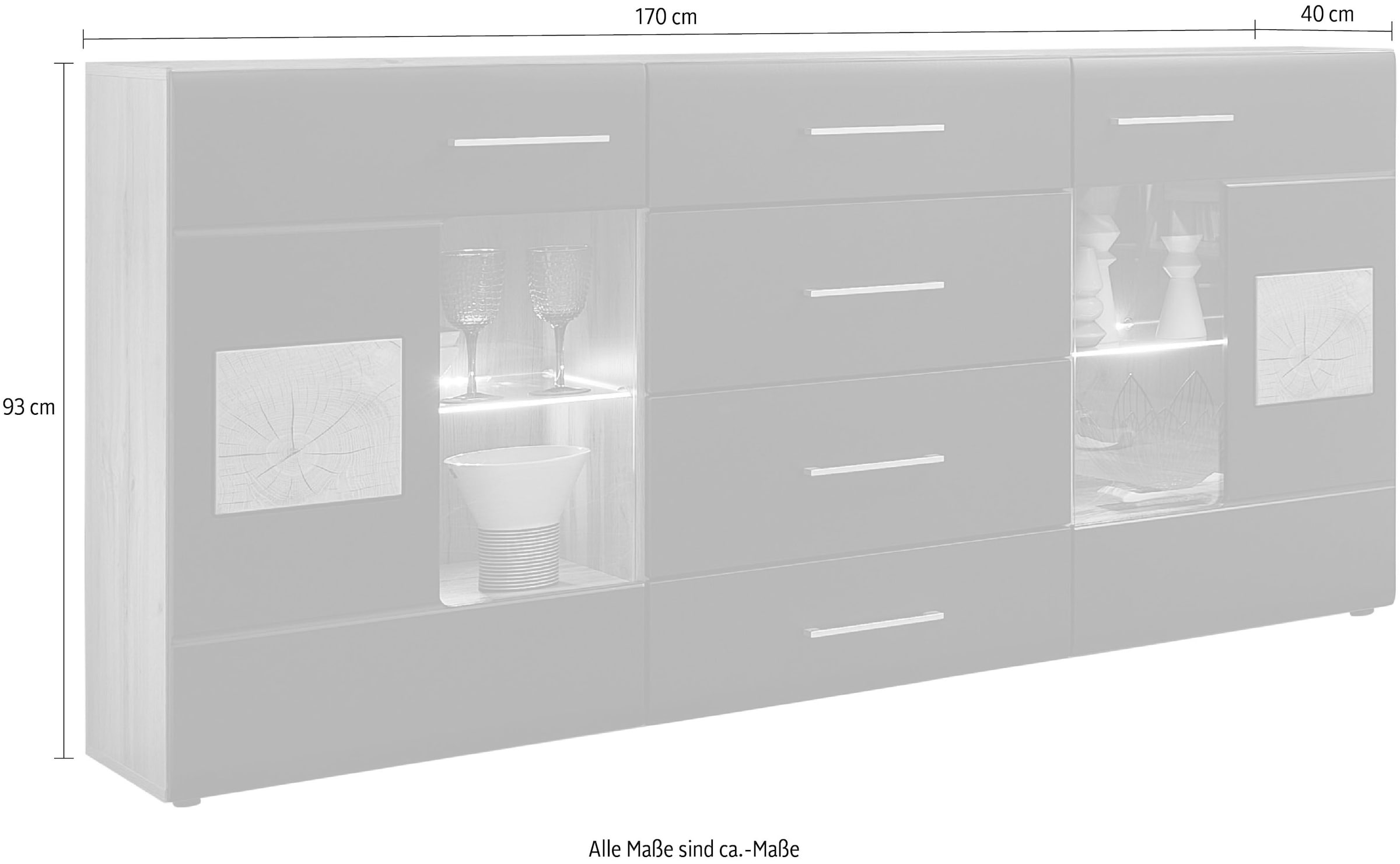 Innostyle Sideboard »Sonate«, (3 St.), Elemente sind flexibel kombinierbar und passen in jeden Wohnbereich.