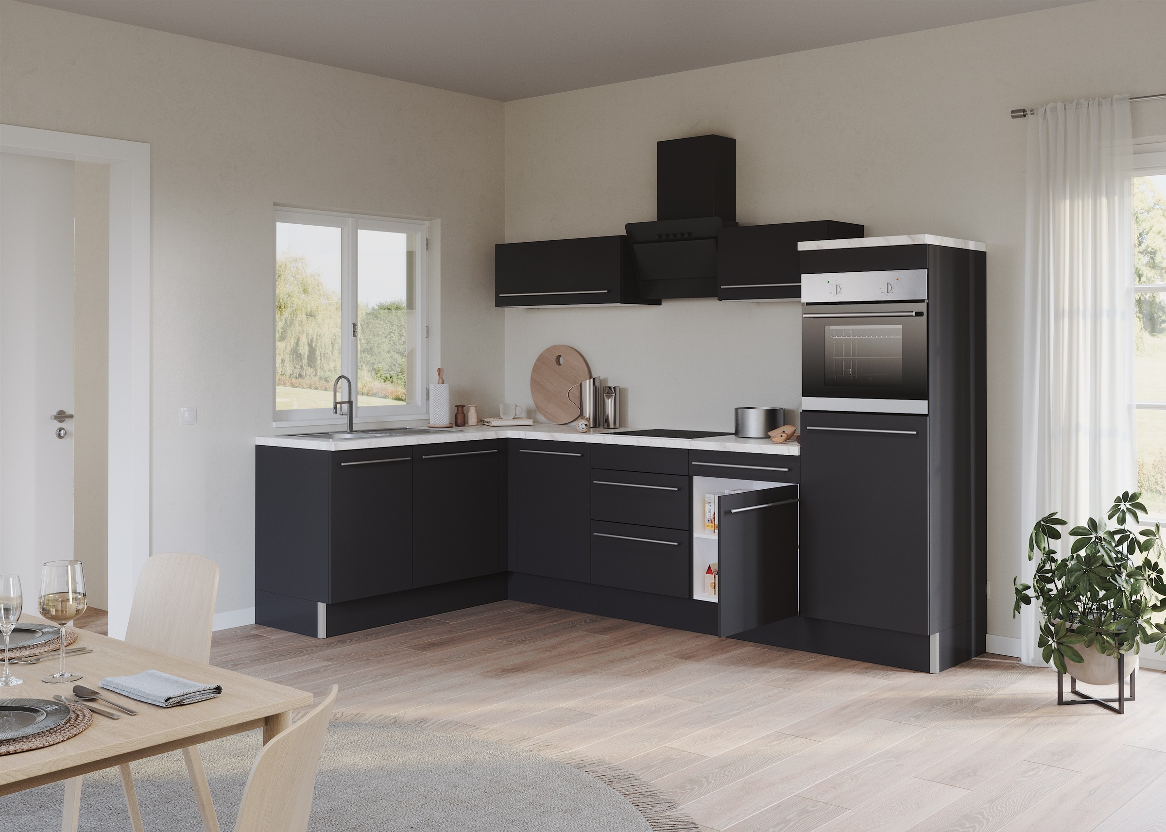 OPTIFIT Küche »Bern2«, Stellmaße 295 x 175 cm, wahlweise mit E-Geräten