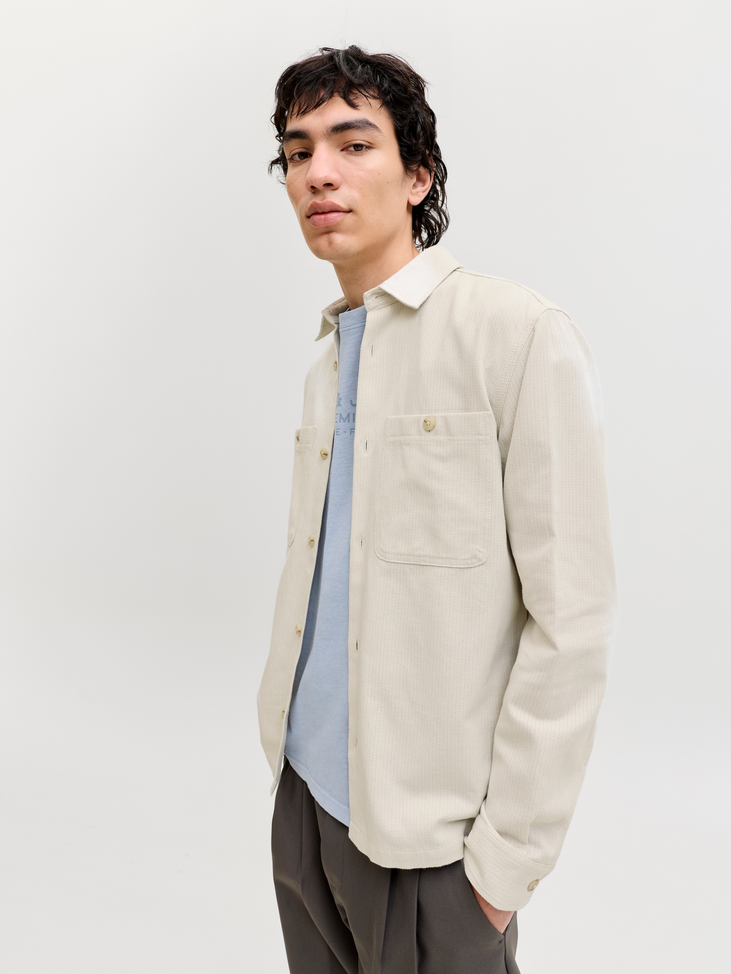 Jack & Jones Langarmhemd »JPRBLURAYLE LINEN BL. SOLID LS SHIRT SN«