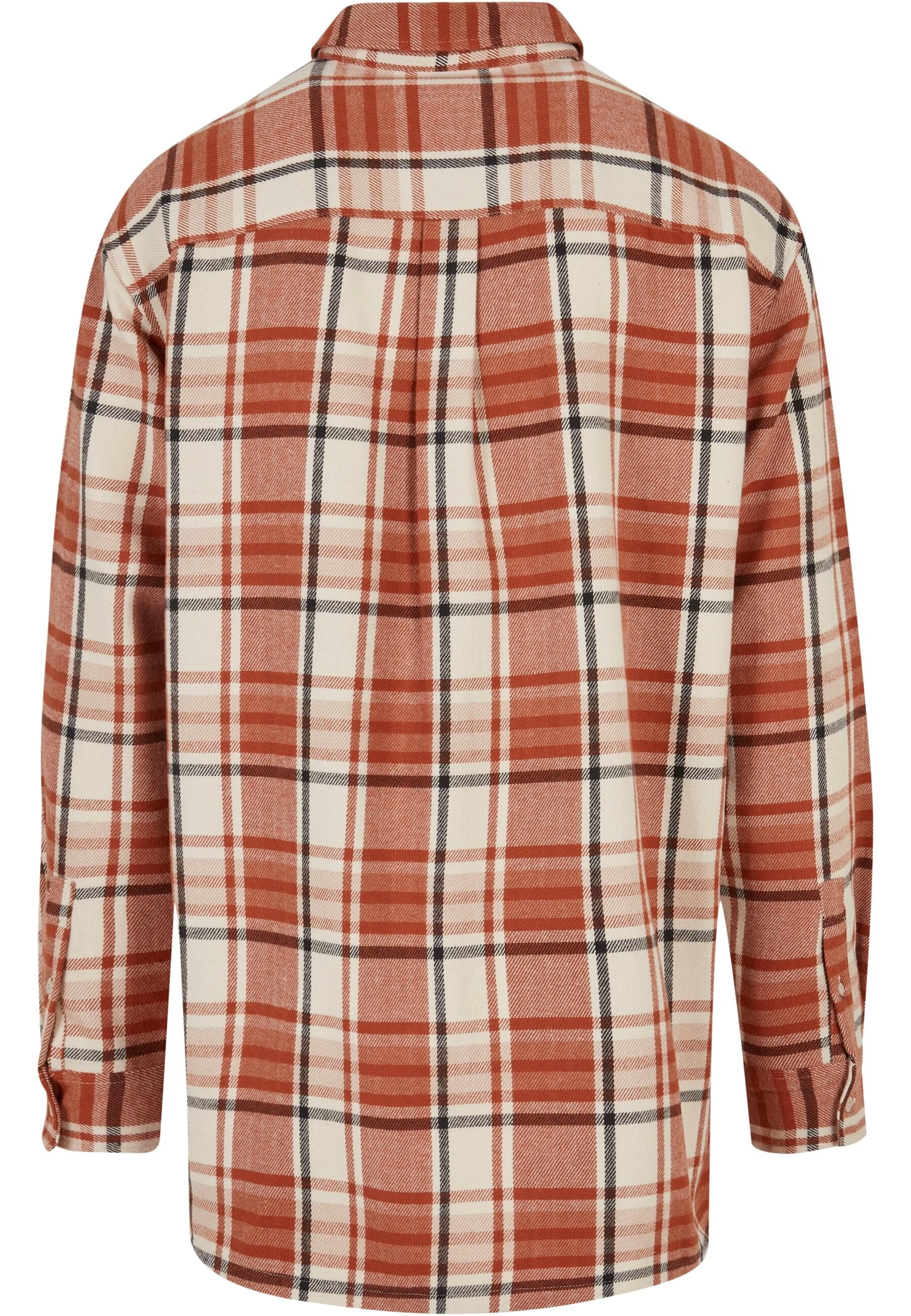 URBAN CLASSICS Langarmhemd »Urban Classics Herren Long Oversized Checked Leaves Shirt«, (1 tlg.)
