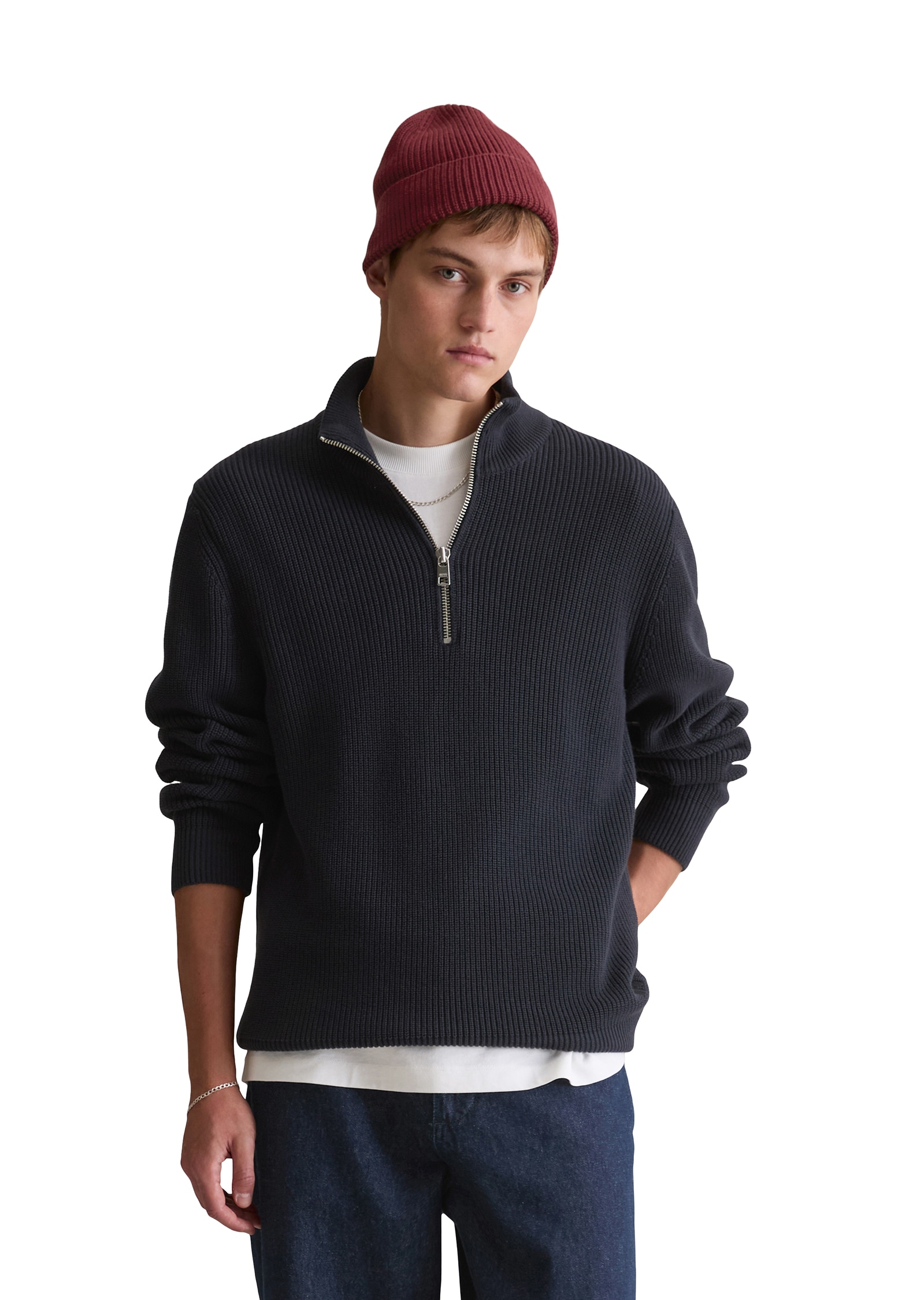 Marc OPolo DENIM Troyer relaxed fit aus reiner Bio-Baumwolle günstig online kaufen