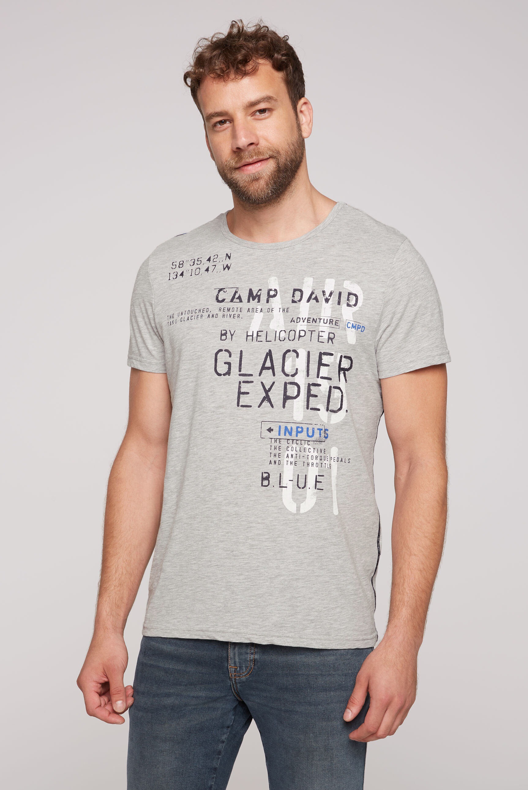 CAMP DAVID Rundhalsshirt, aus Baumwolle