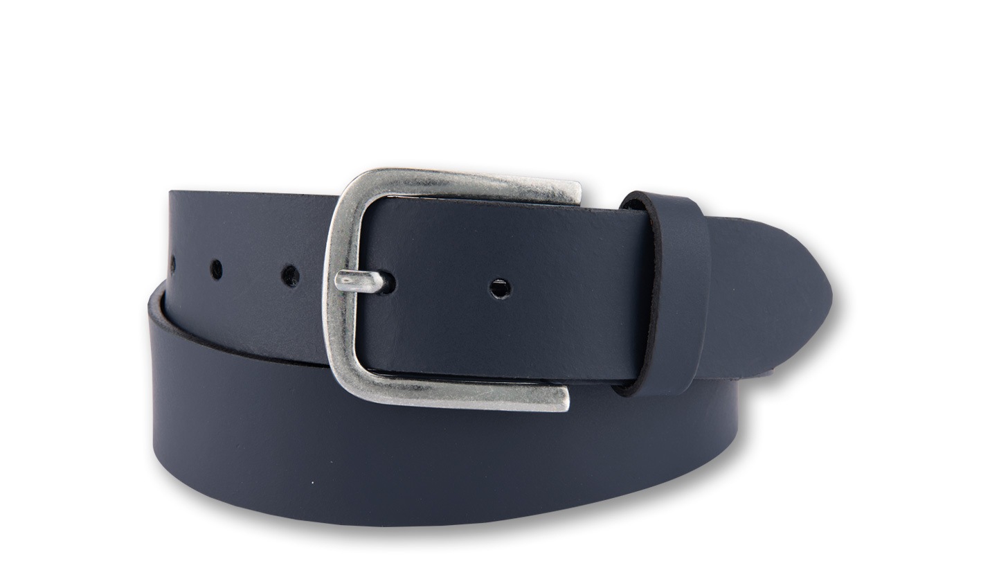 Ledergürtel BERND GÖTZ "Ledergürtel im Kassiklook mit XXL-Länge", Herren, Gr. 150, marine, Rindsleder, Gürtel Ledergürtel