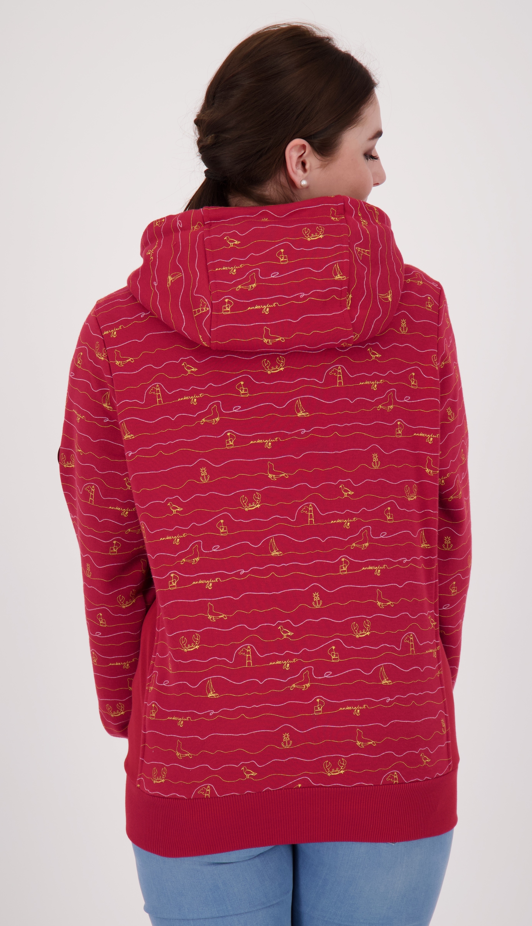 DEPROC Active Kapuzensweatshirt »ANKERGLUTWELLE«, Auch in Großen Größen erhältlich