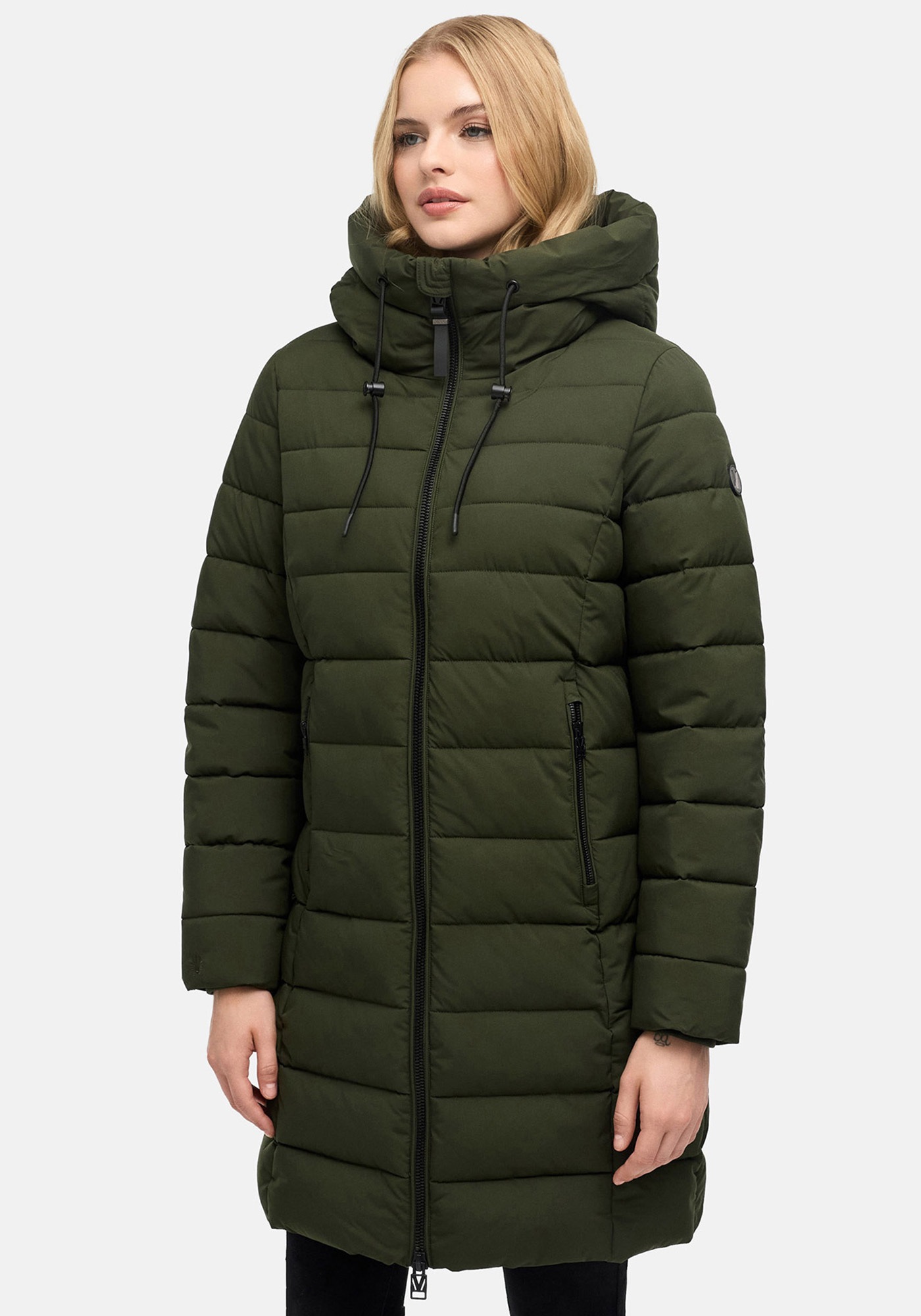 Marikoo Winterjacke "Nanoraa" mit Kapuze Winterjacke mit horizontaler Steppung, hohem Kragen & Kapuze
