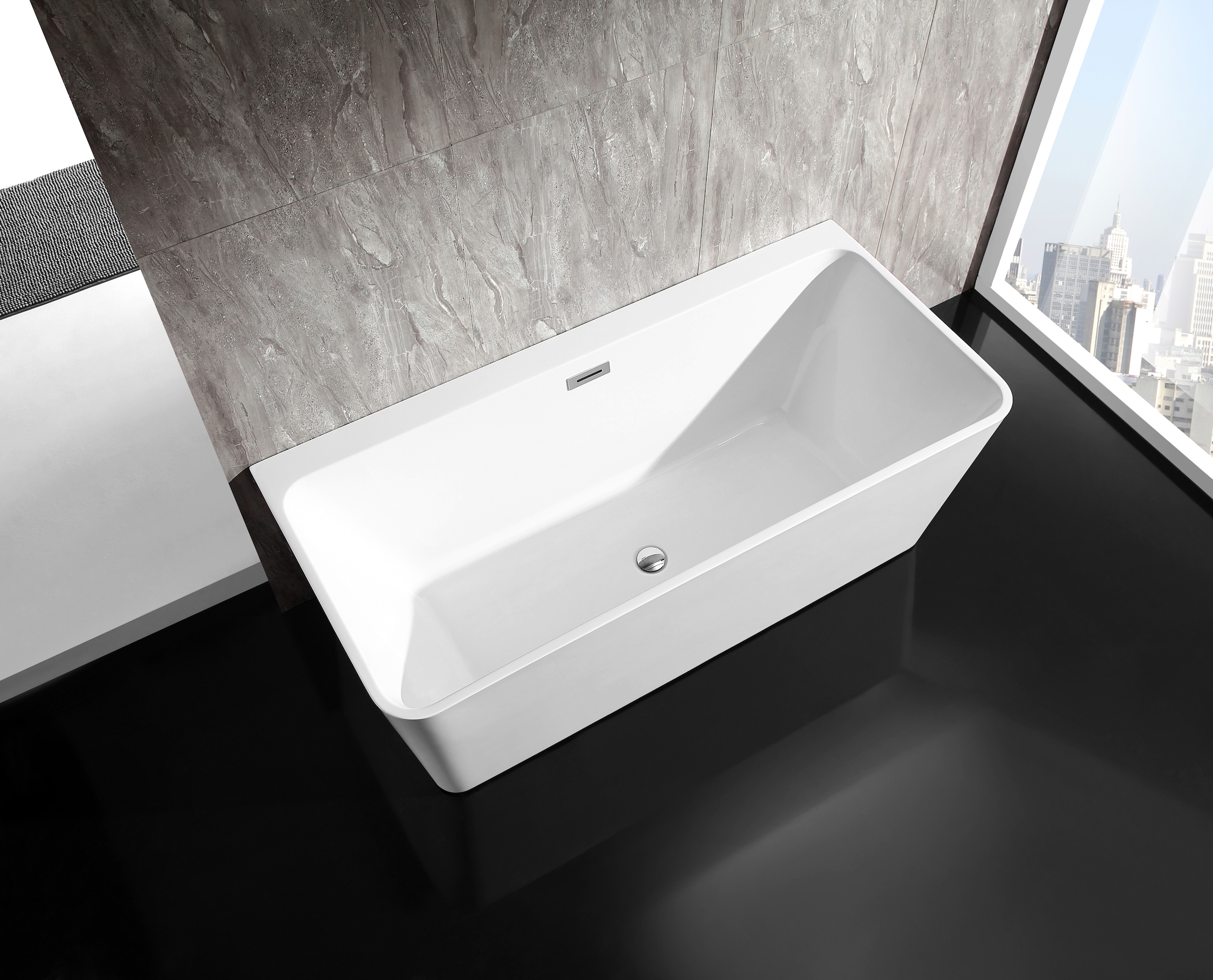 welltime Badewanne »Granada«, (4 tlg.), B/T: 160/74 cm, freistehende Wanne