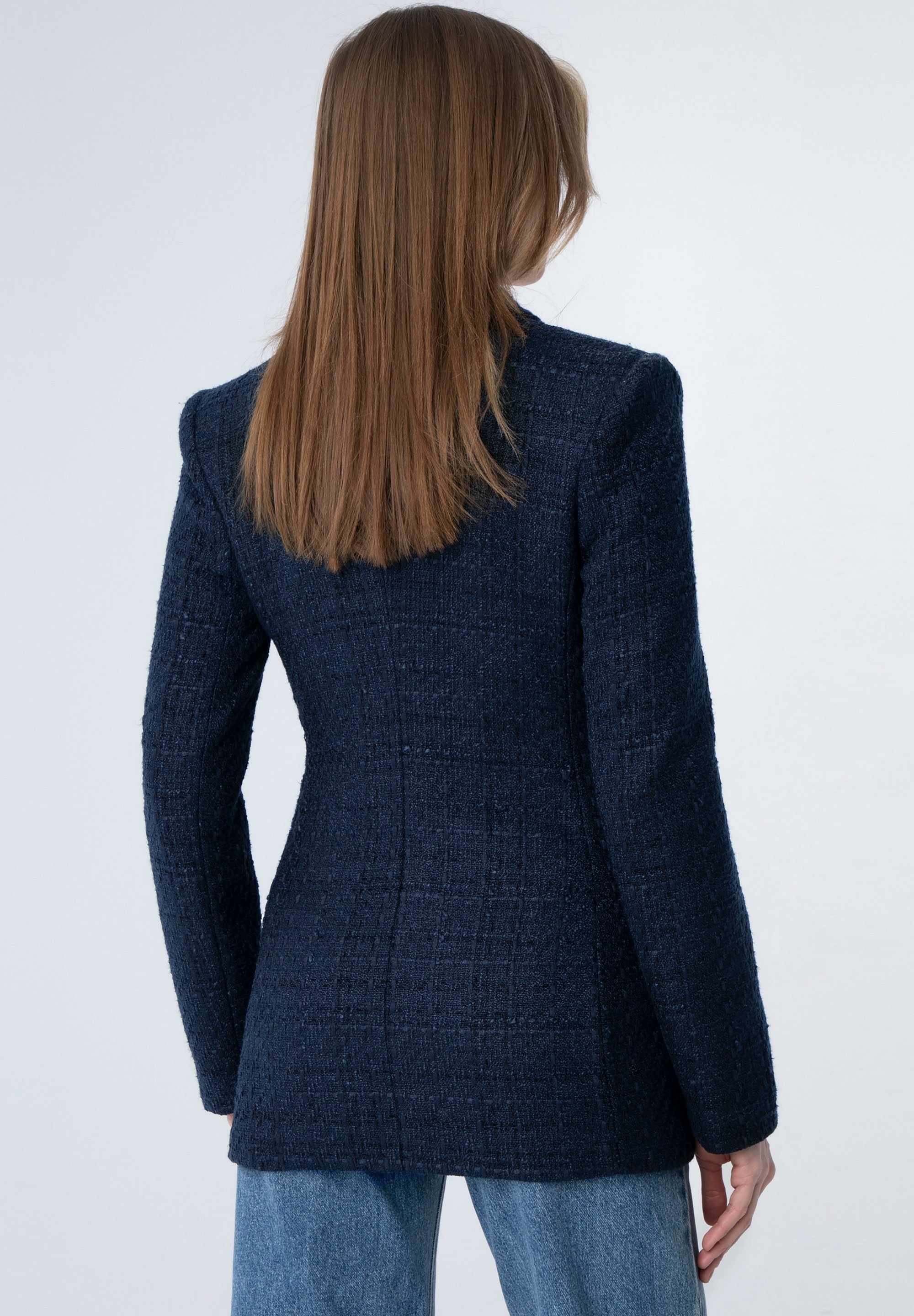WITTCHEN Longblazer »Modern Classics«, WITTCHEN Damenblazer aus Boucle-Stoff