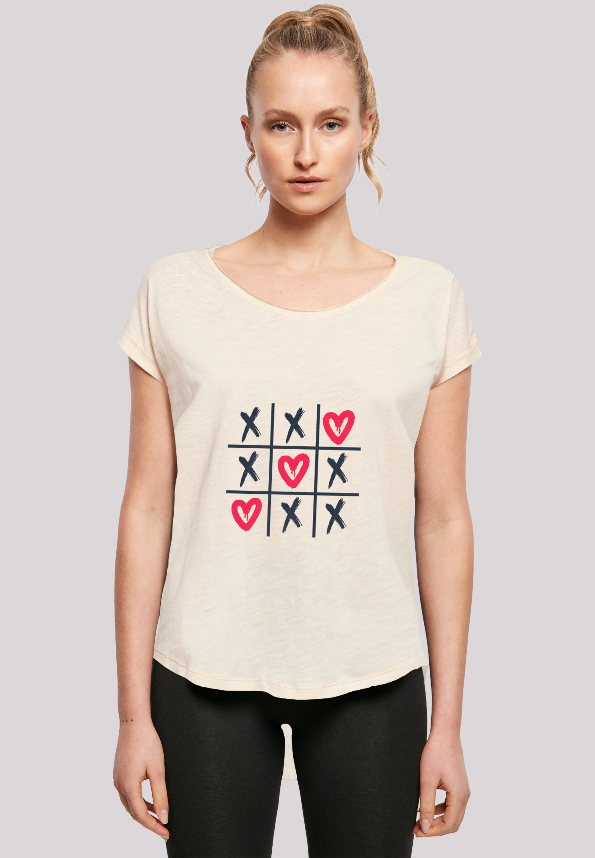 F4NT4STIC T-Shirt "Valentinstag Herz Tic Tac Toe", Premium Qualität günstig online kaufen