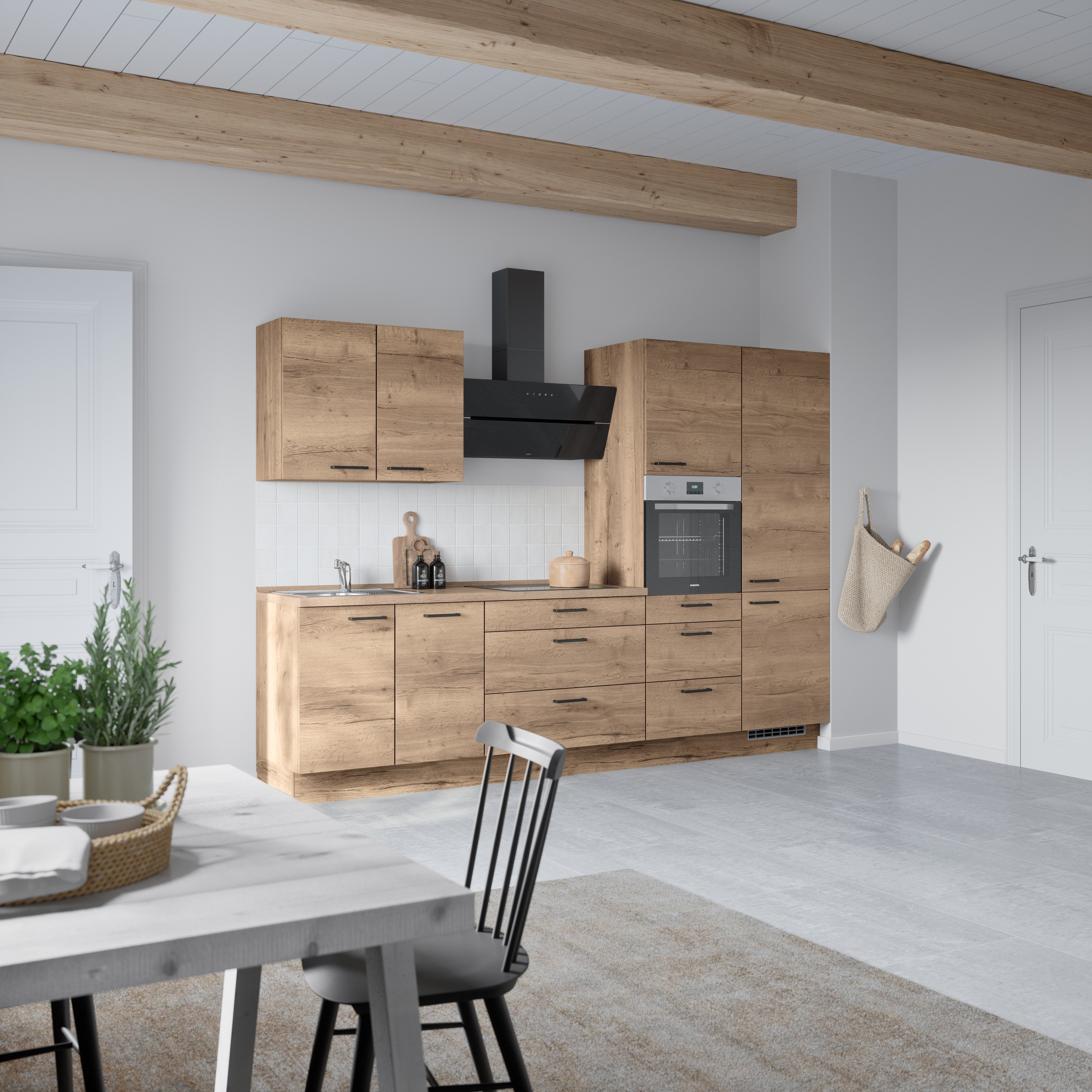 nobilia® Küchenzeile »"Structura II"«, vormontiert, Ausrichtung wählbar, Breite 300 cm, wahlw. mit E-Geräten
