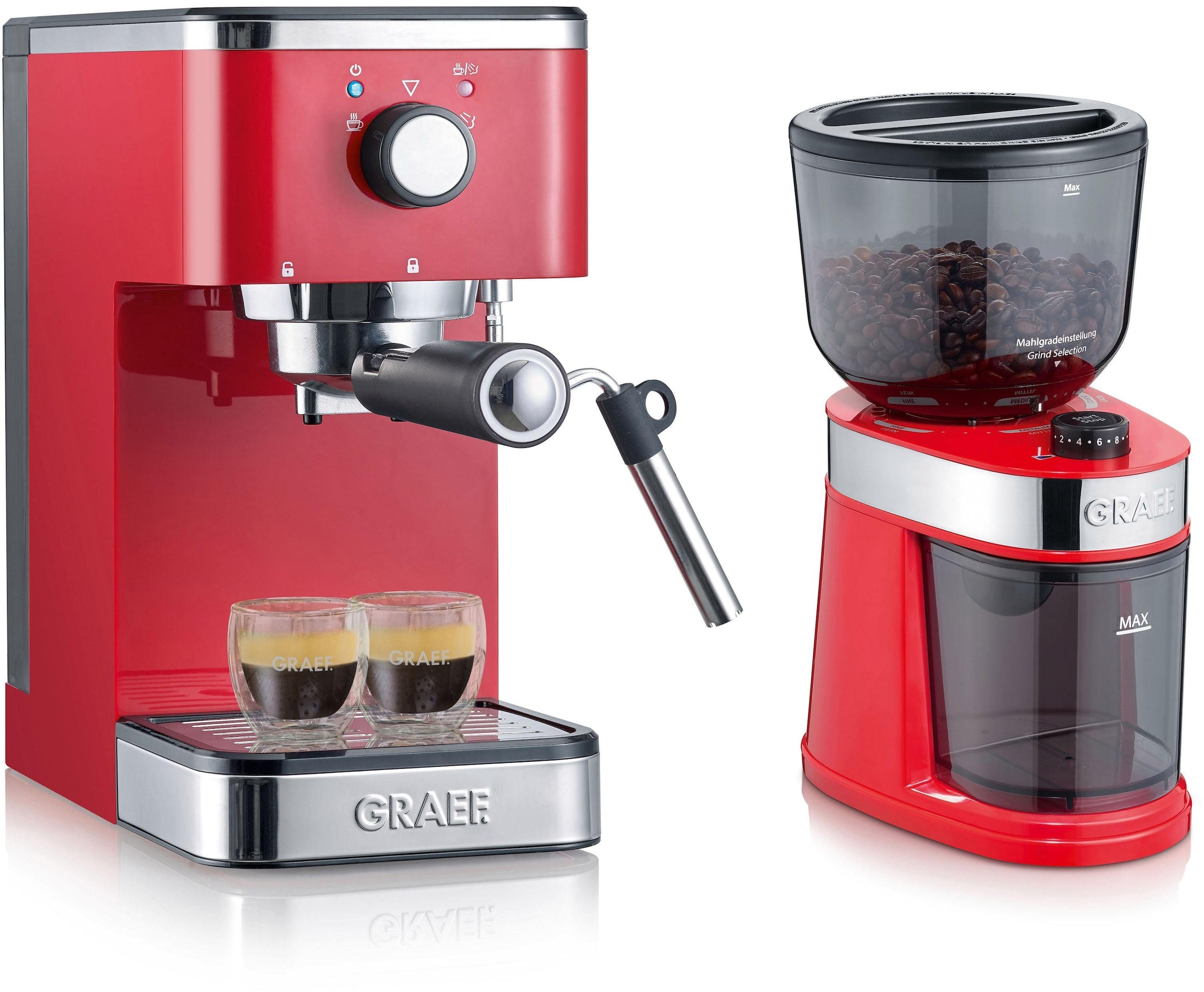 Espressomaschine »"Salita Set"«, inkl. Kaffeemühle CM 203 (ES403EUSET), rot