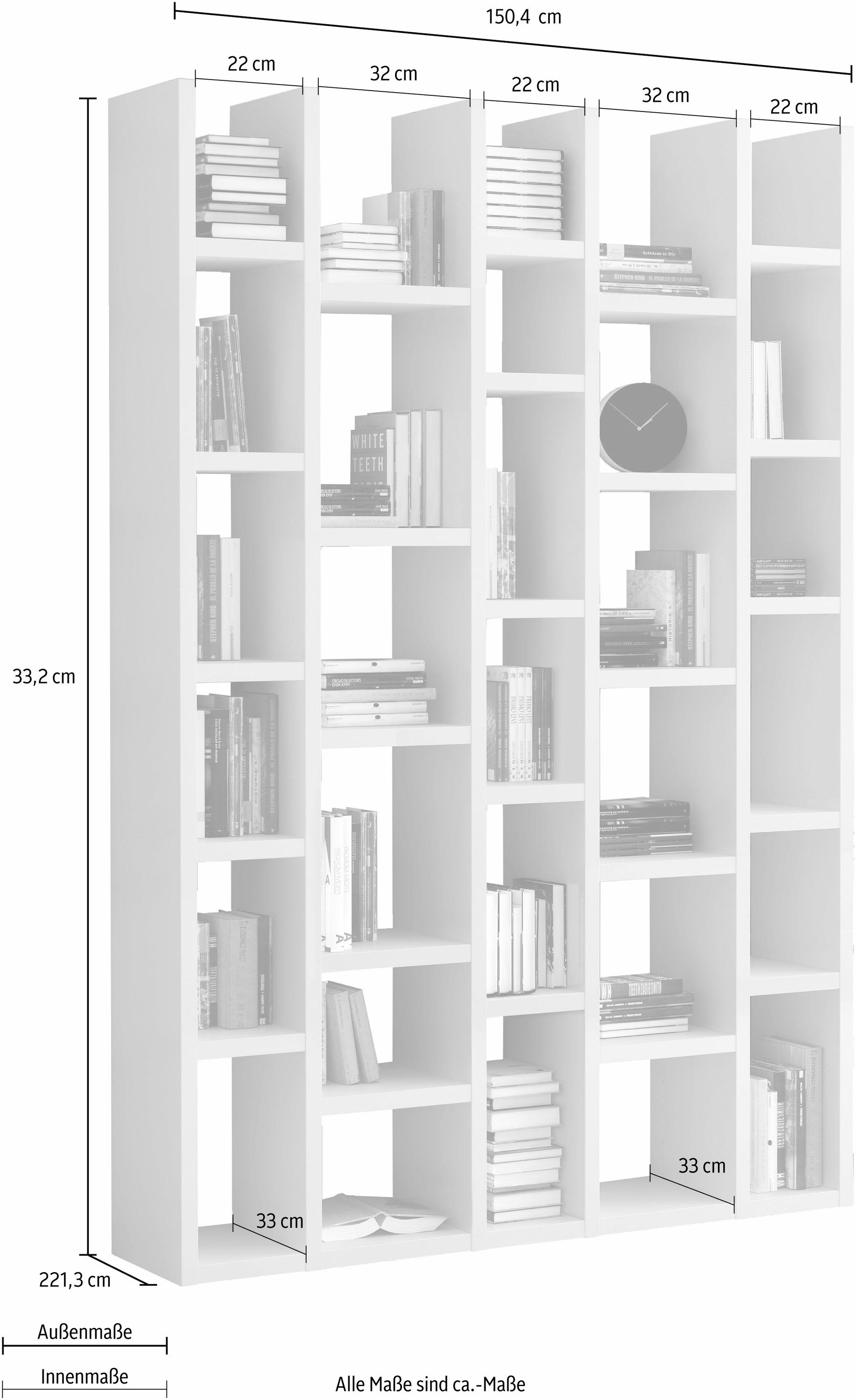 fif möbel Raumteilerregal »TOR164«, Breite 150 cm | BAUR | Raumteiler-Regale