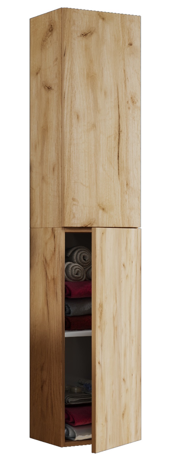 Hochschrank VCM, B:33cm T:22cmhonig, eiche, Obermaterial: 100% Holz Wood., Badezimmer, Schränke, "Holz Badmöbel Bad Hochschrank Badschrank Lendas"