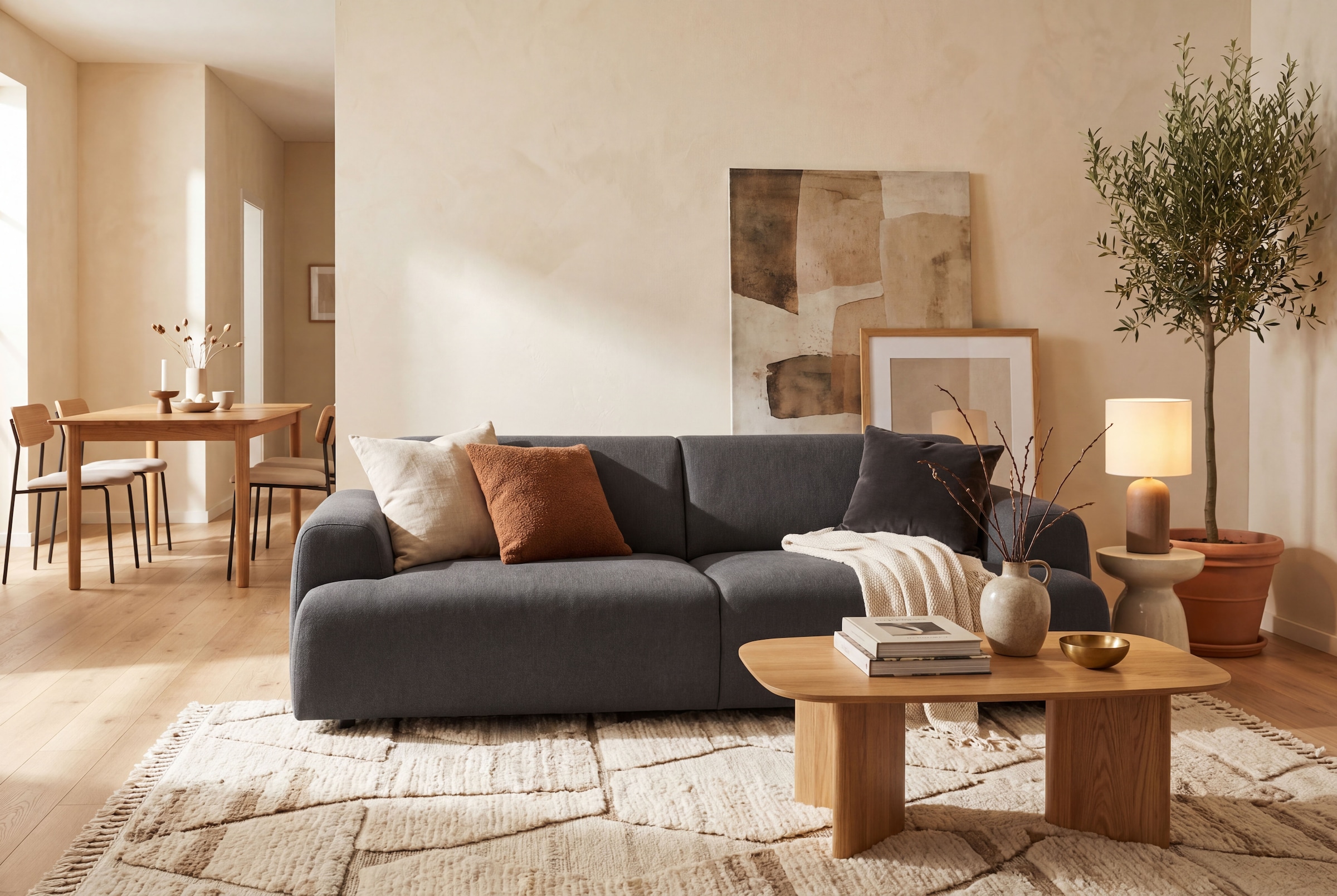 OTTO home 3-Sitzer "Linkka, Breite 237 cm" in einem weichen Chenille-Stoff, mit Wellenunterfederung