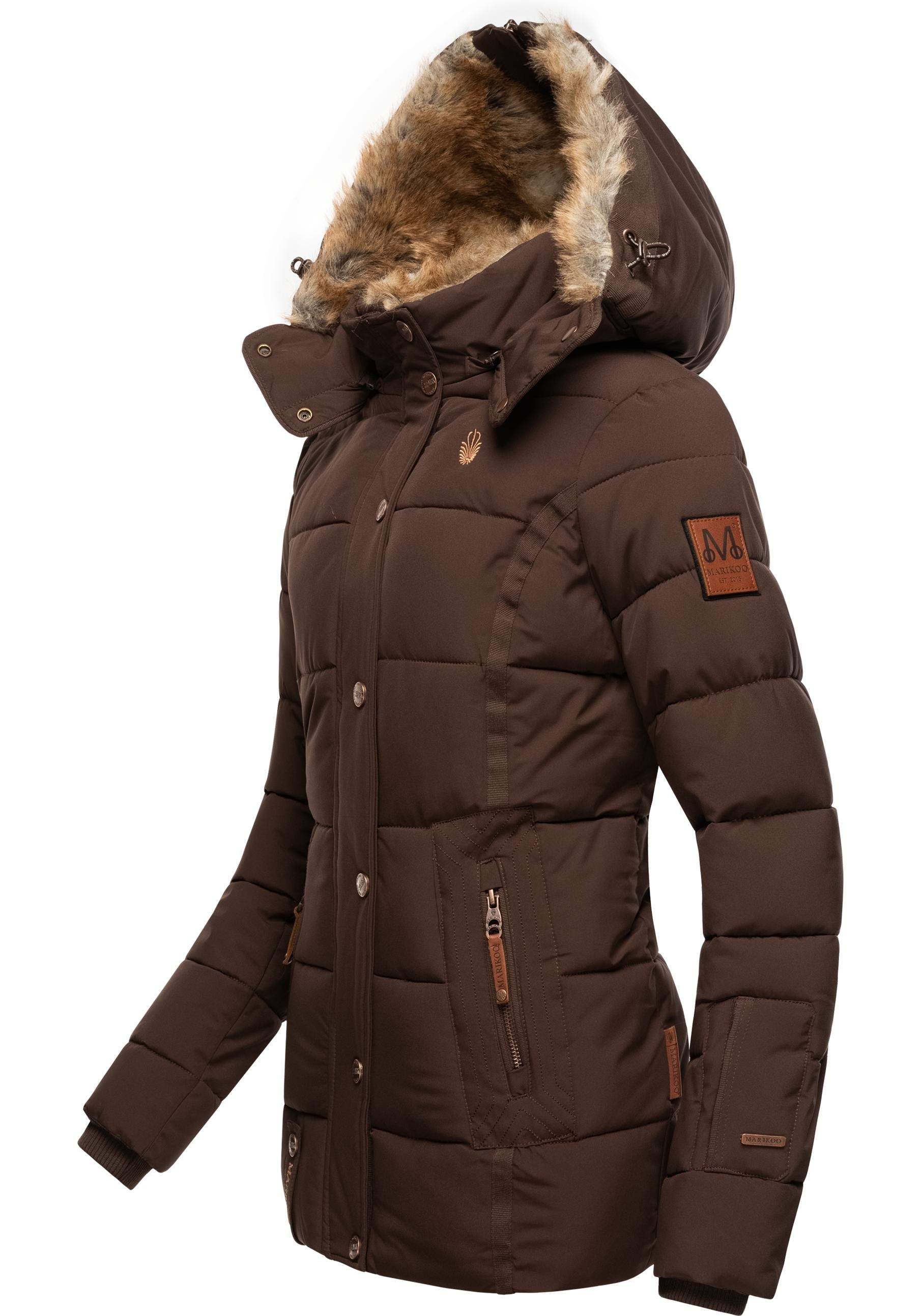 Marikoo Winterjacke »Nekoo«, mit Kapuze, stylische Damen Steppjacke mit großer Kapuze
