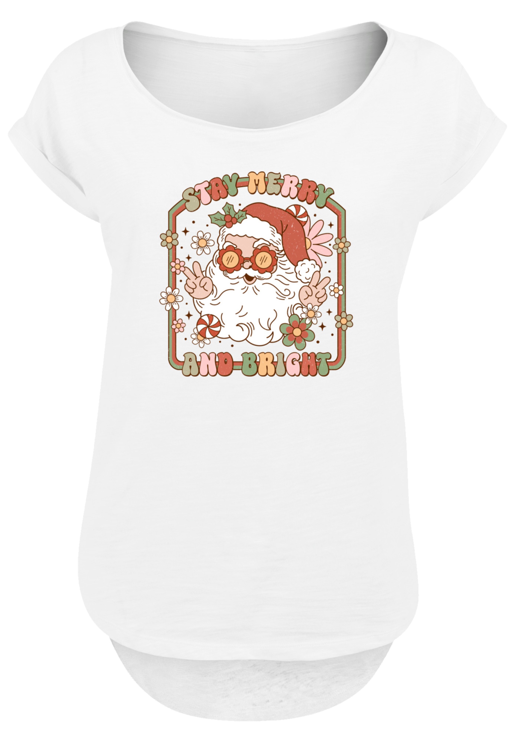 F4NT4STIC T-Shirt »Stay Merry And Bright Hippie Santa«, Premium Qualität, Weihnachts-Kollection