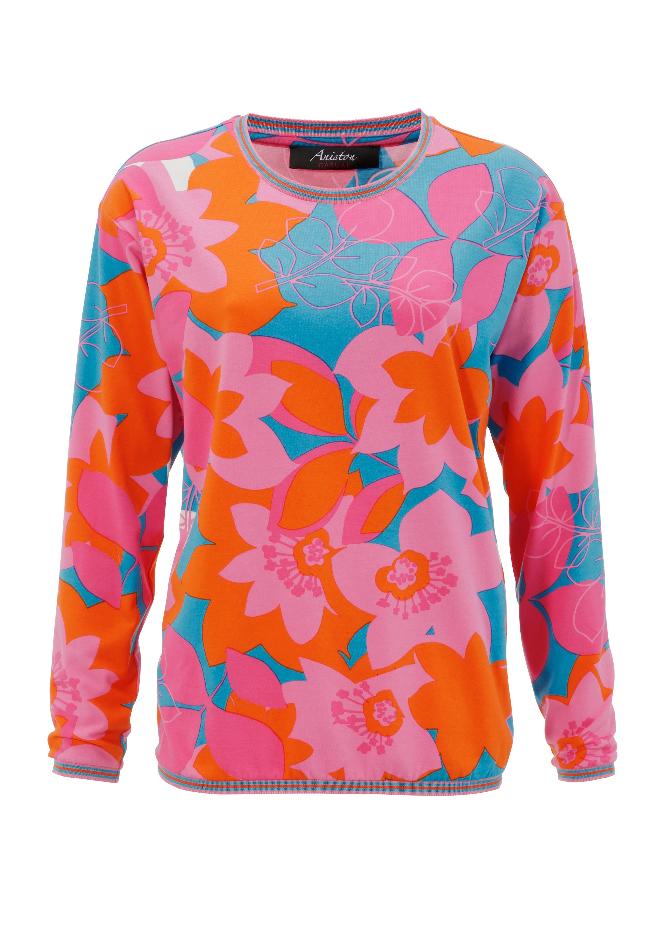 Aniston CASUAL Sweatshirt, mit großflächigem, farbenfrohen Blumendruck