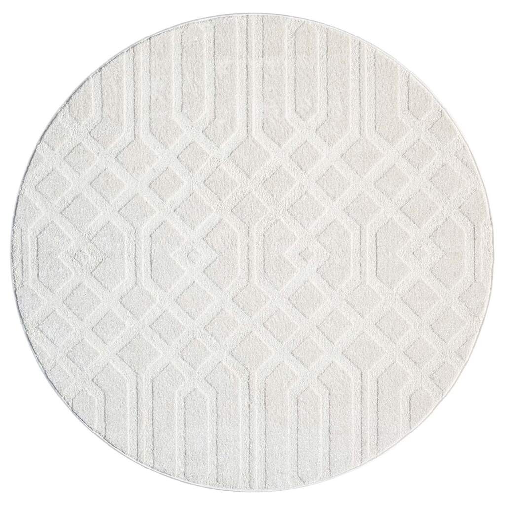 Carpet City Teppich »FLAIR138«, rund, 11 mm Höhe, Kurzflor-Teppich, Skandi-Stil, Wohnzimmer