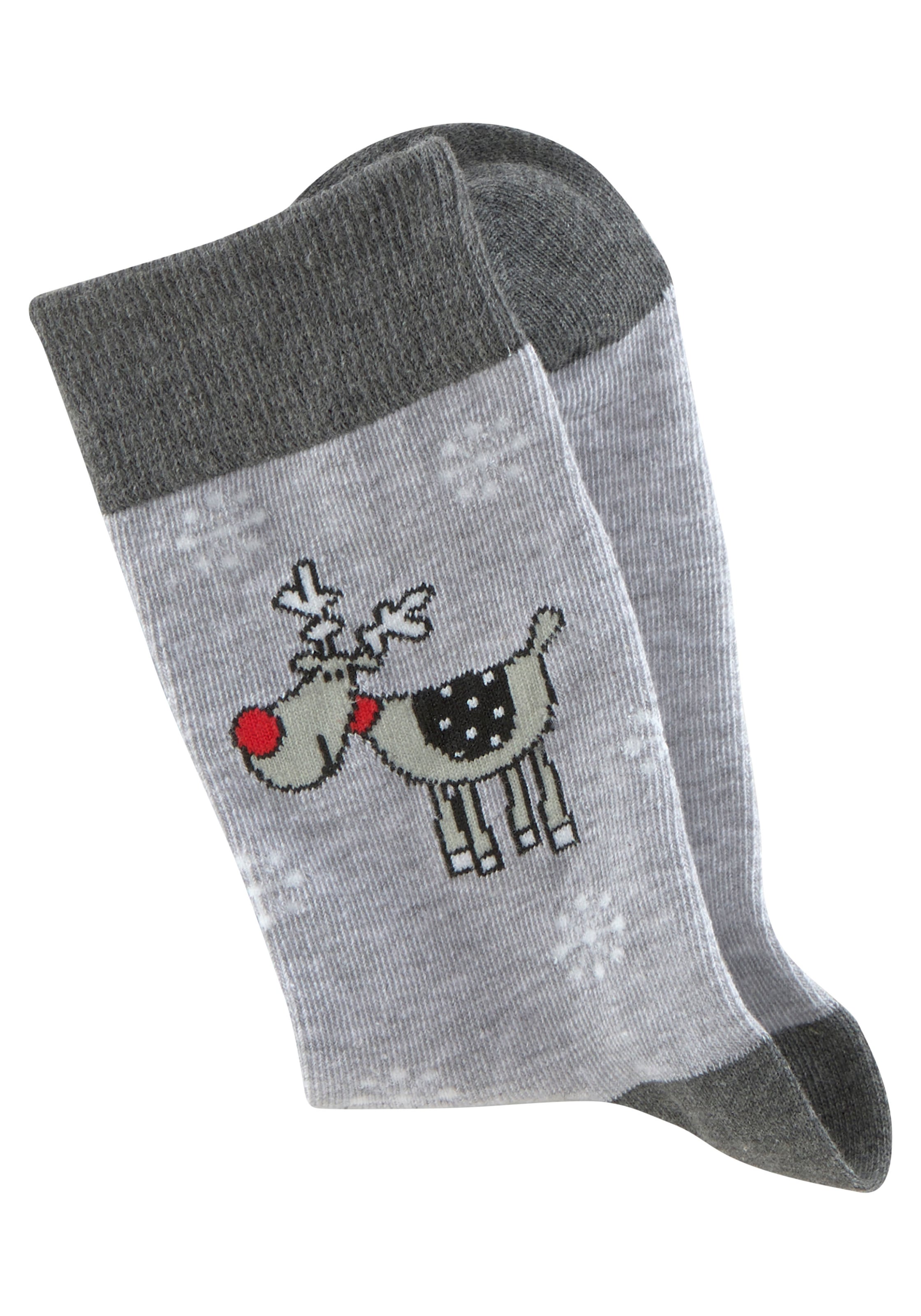H.I.S Socken Packung, 3 Stk. tlg. mit lustigen Weihnachtsmotiven