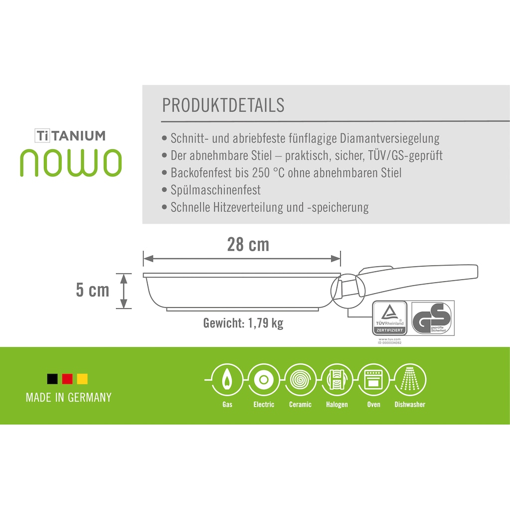 WOLL MADE IN GERMANY Bratpfanne »Nowo Titanium«, Aluminiumguss, (1 tlg.)