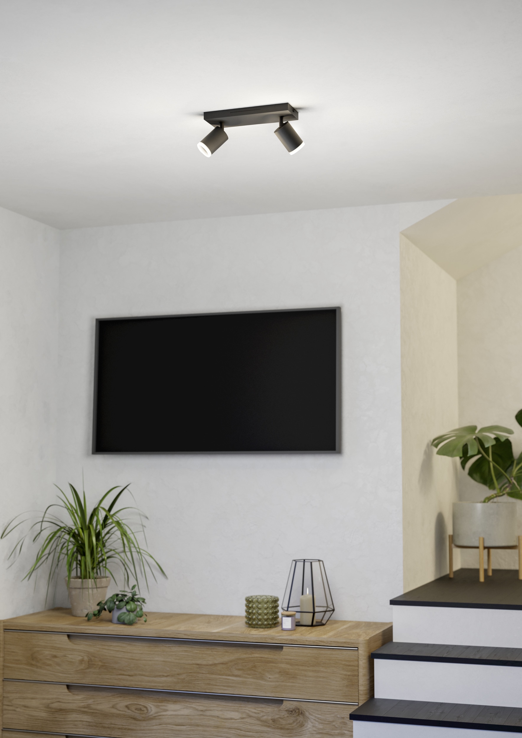 EGLO Deckenspot »MELITELLO-Z Spotlampe - Alu, Stahl - LED - 2X3,7W - IP20« LED-Modul 1 Stk. Kaltweiß | Neutralweiß | RGB | Warmweiß Wandleuchte, Wandspot, schwenkbar, Strahler, L25 x B10,5 x H8 cm