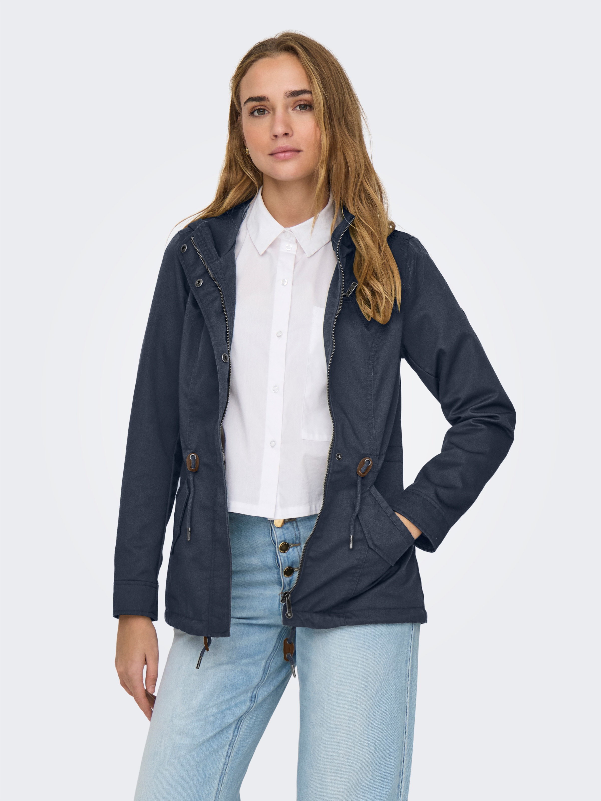 ONLY Parka "ONLLORCA LIFE CANVAS PARKA CC OTW", mit Kapuze, mit Kordelzug i günstig online kaufen