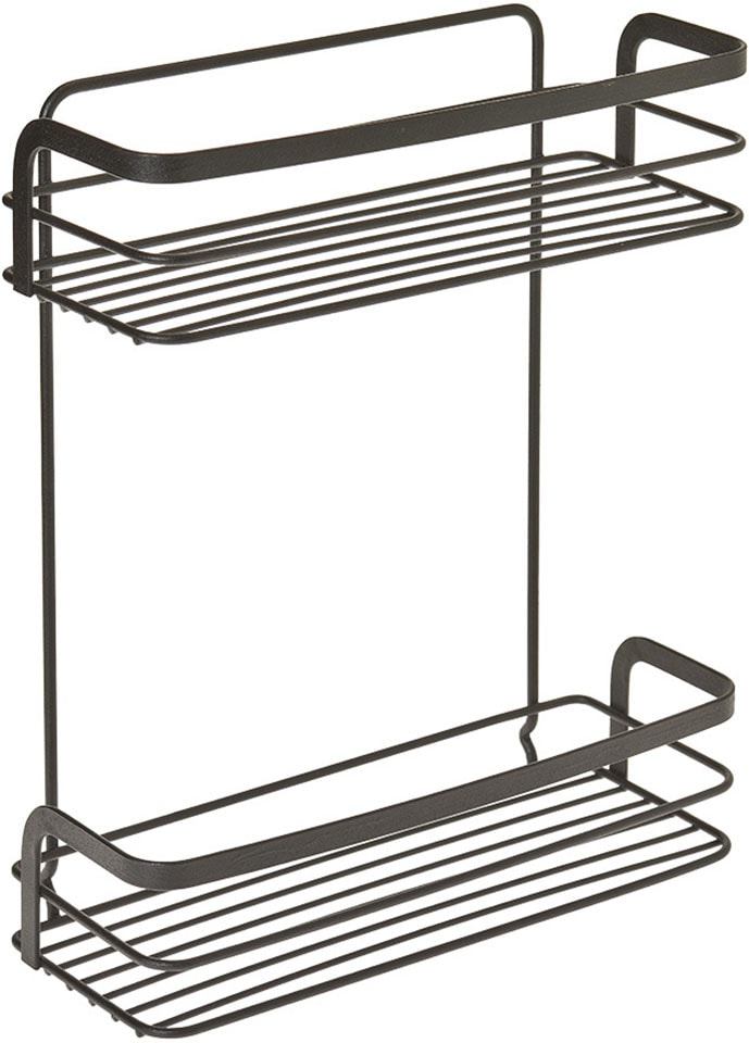 METALTEX Ablageelement "Origin Ablagekorb 2 Etagen Lava", B/H/T: 20cm x 20cm x 6cm, schwarz, Regale