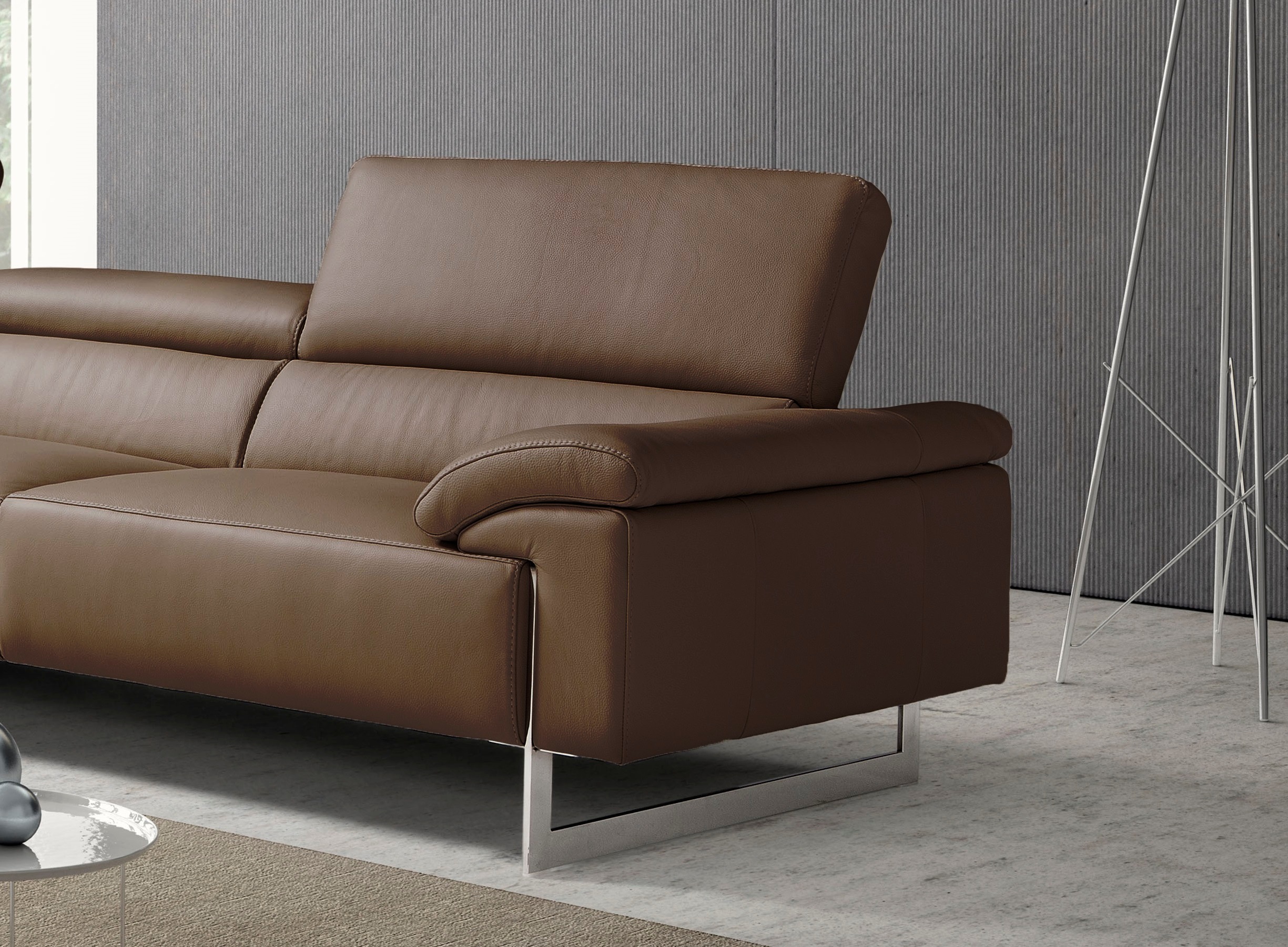 Thumbnail - Egoitaliano Ecksofa "Malika, elegant und bequem, Designsofa, L-Form", mit Ottomane, inkl. Kopfteilverstellung und chromf...