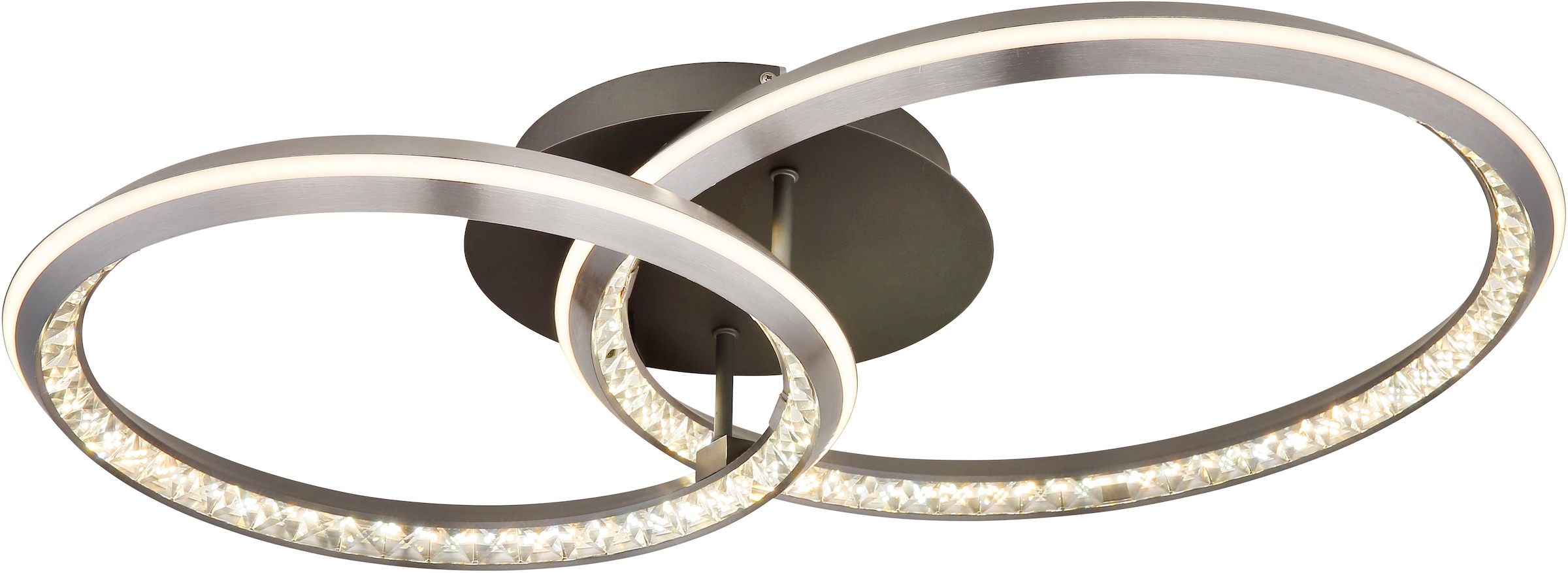 "GLOBO LIGHTING Deckenleuchte ""ALAINA"", silber (grau matt), H: 14,5cm, 1 Stk., Leuchten, Deckenlampe Wohnzimmer-Leuchte Schlafzimmer-Leuchte Flur