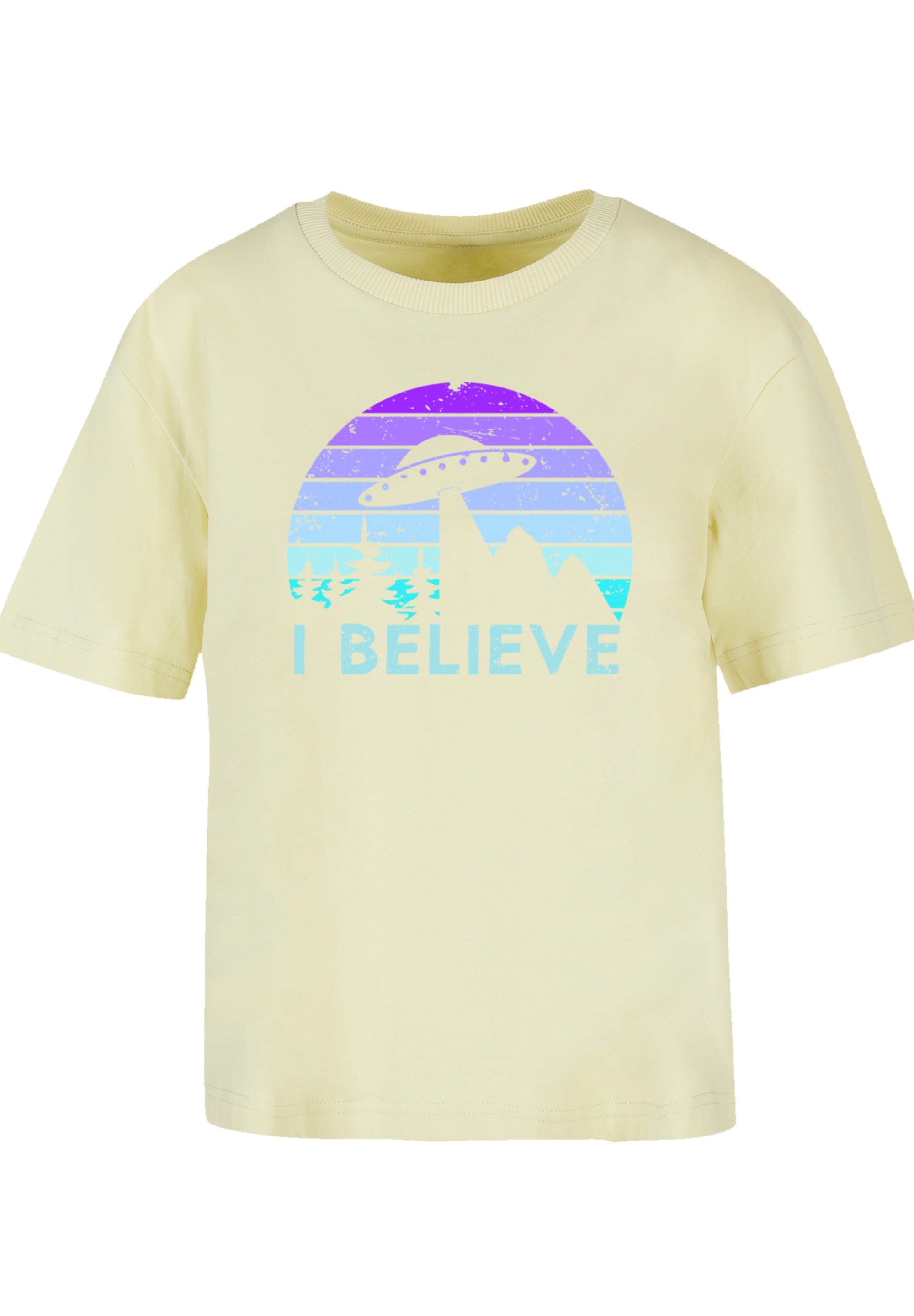 F4NT4STIC T-Shirt »I BELIEVE UFO Alien Raumschiff Retro«, Premium Qualität