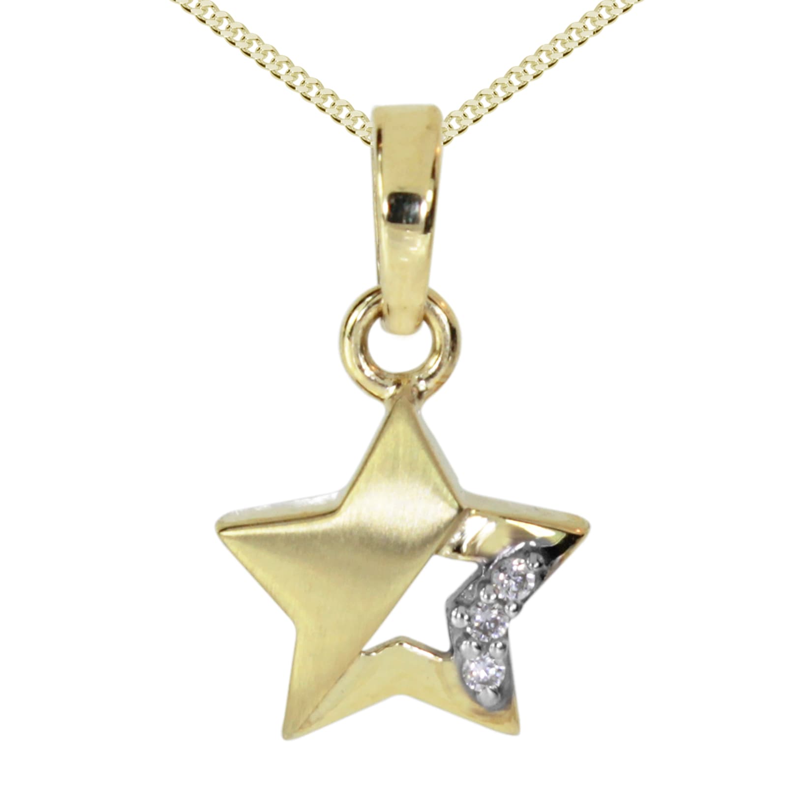 Kette mit Anhänger OSTSEE-SCHMUCK "Ostsee-Schmuck Kette mit Anhänger Stern Kette mit Anhänger Stern" Gr. 42, gold, Halsketten, Damen, 42cm, Gelbgold 333, L: 42 4
