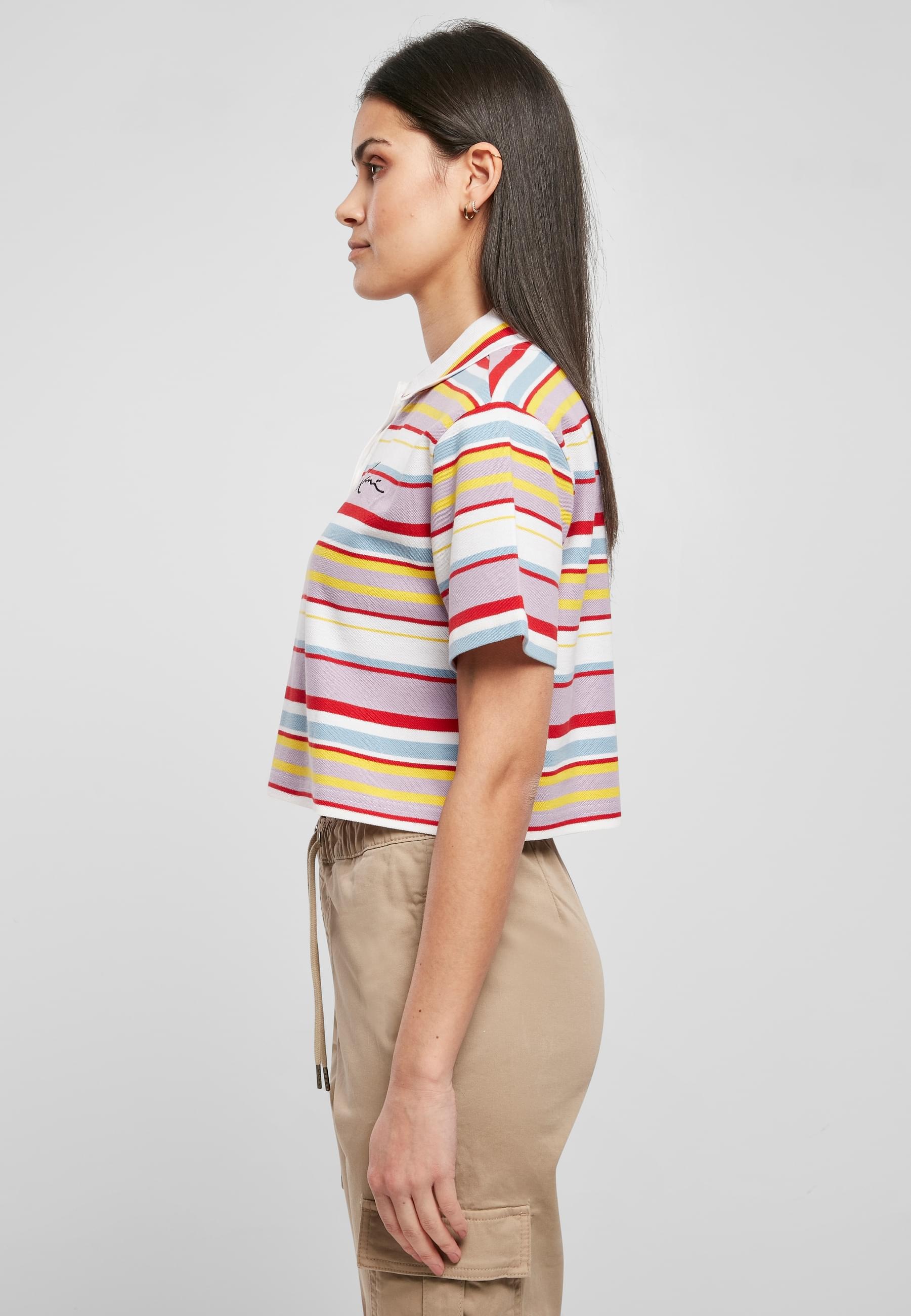 Karl Kani T-Shirt »Karl Kani Damen KW222-058-1 Chest Signature Stripe Polo ShortTee« 1 Stk.
