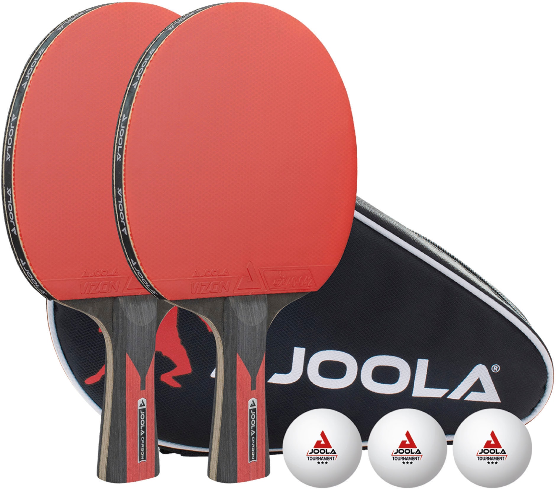 Joola Schwarz Rot Weiß Tischtennisschläger "Tt-Set Duo Carbon" Kinder von Baur