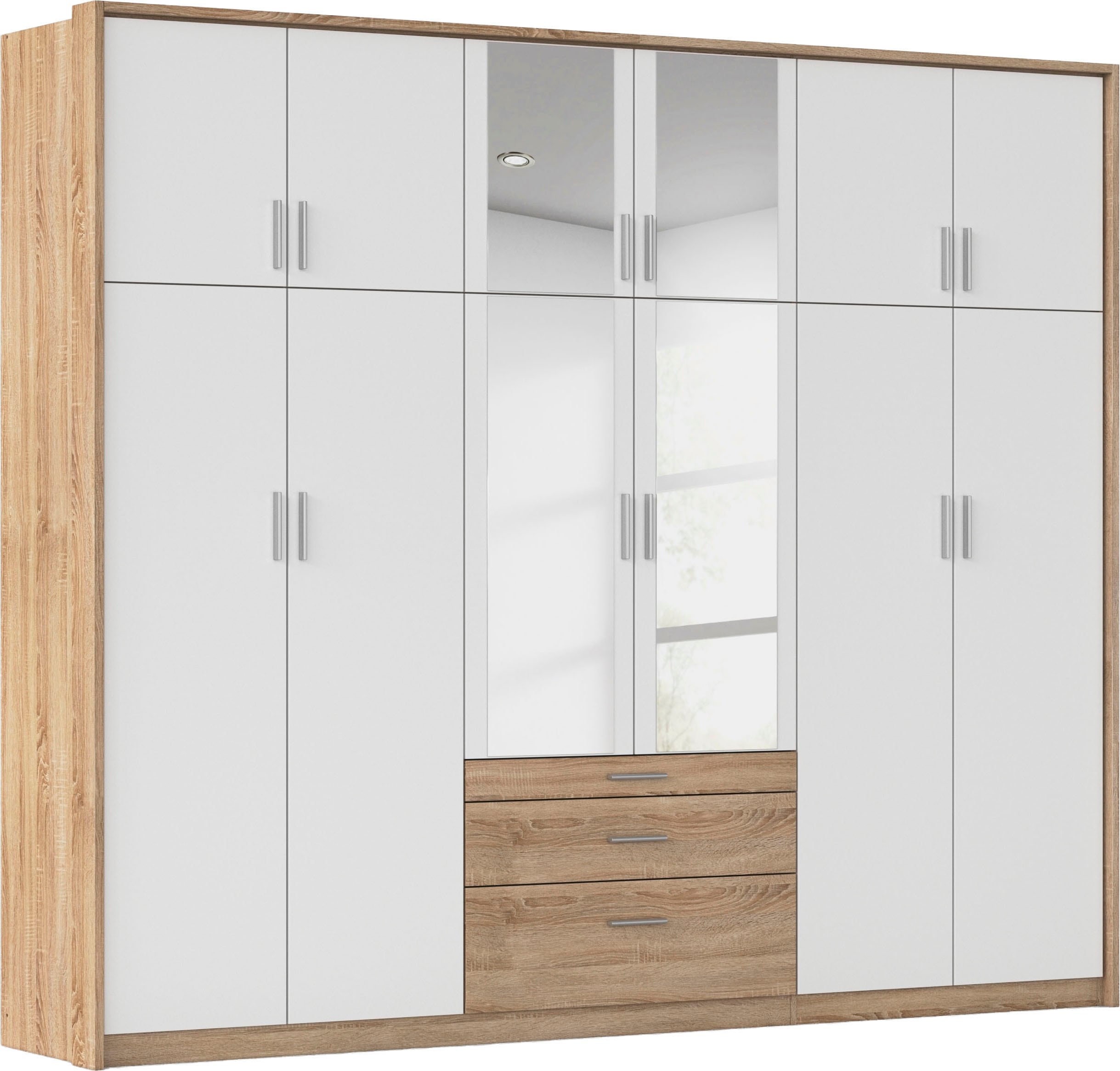 rauch Kleiderschrank "Schrank Drehtürenschrank Garderobe Ankleide Schlafzimmer HILDESHEIM" Breiten: 185/275 cm, Höhe 231 cm, oberste Schublade mit praktischer Facheinteilung MADE IN GERMANY