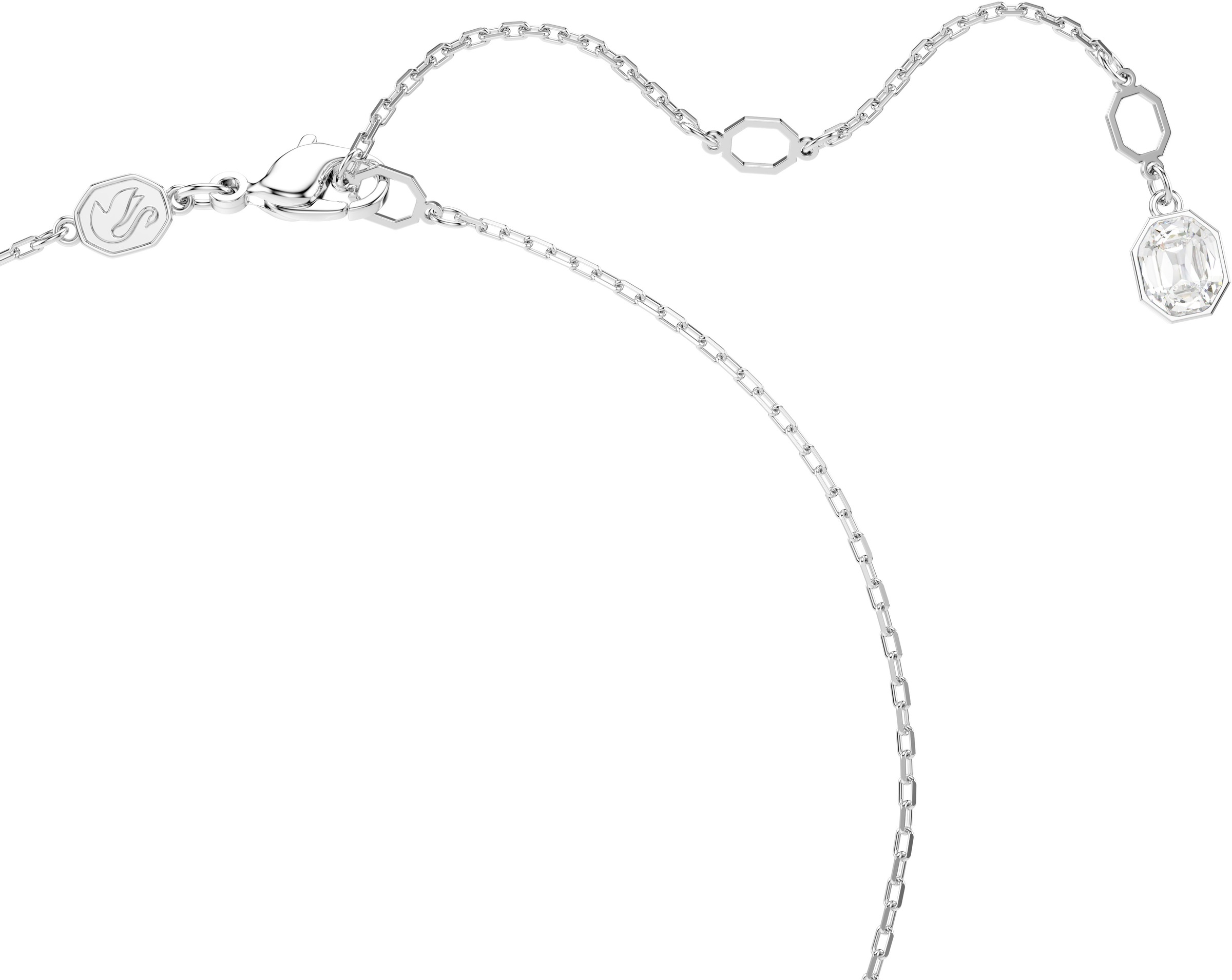 Y-Kette SWAROVSKI "Schmuck Geschenk Constella Y-Halskette", silber (metallfarben, kristallweiß, weiß), Halsketten, Damen, Metall Perlen, L: 48 B: 6mm, Metall, Perlen, mit Swarovski Zirkonia (synth.) - mit Swarovski Perle, B:6mm 5