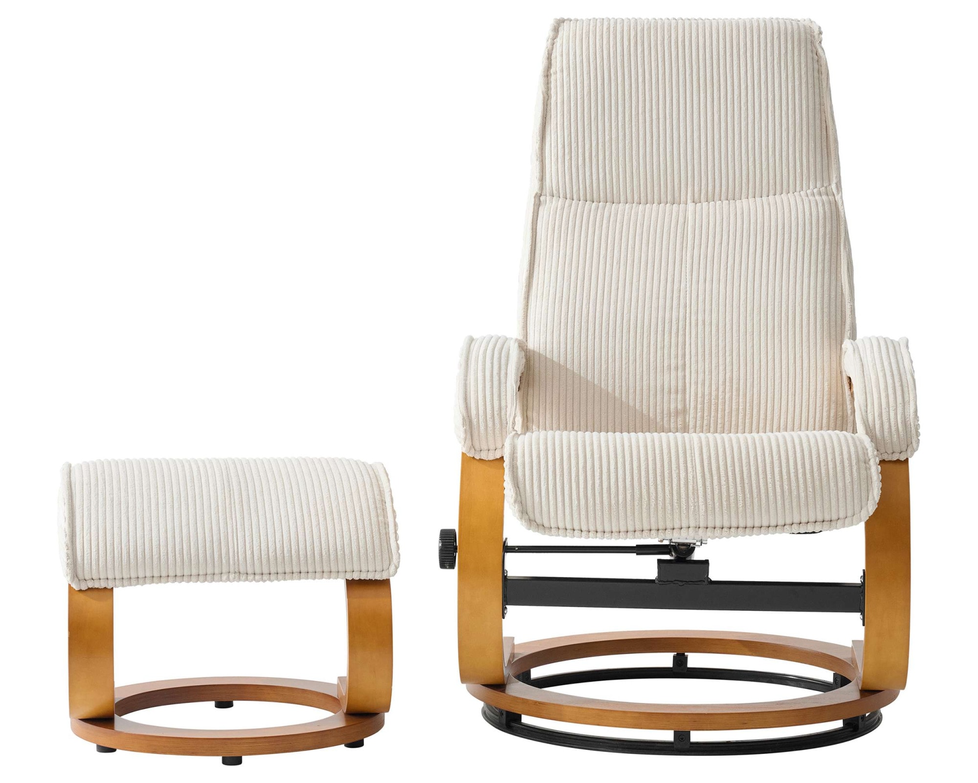 Home affaire Relaxsessel »Paris, mit Hocker - OTTO. Verlässliche Qualität.« bestehend aus Sessel und Hocker,  manuelle Relaxfunktion mit Drehfunktion, neu: Cord-Bezug