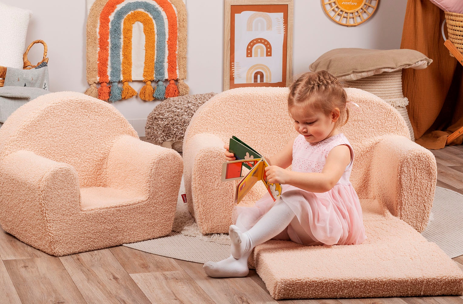 Knorrtoys® Sessel »Soft plush beige«, für Kinder; Made in Europe