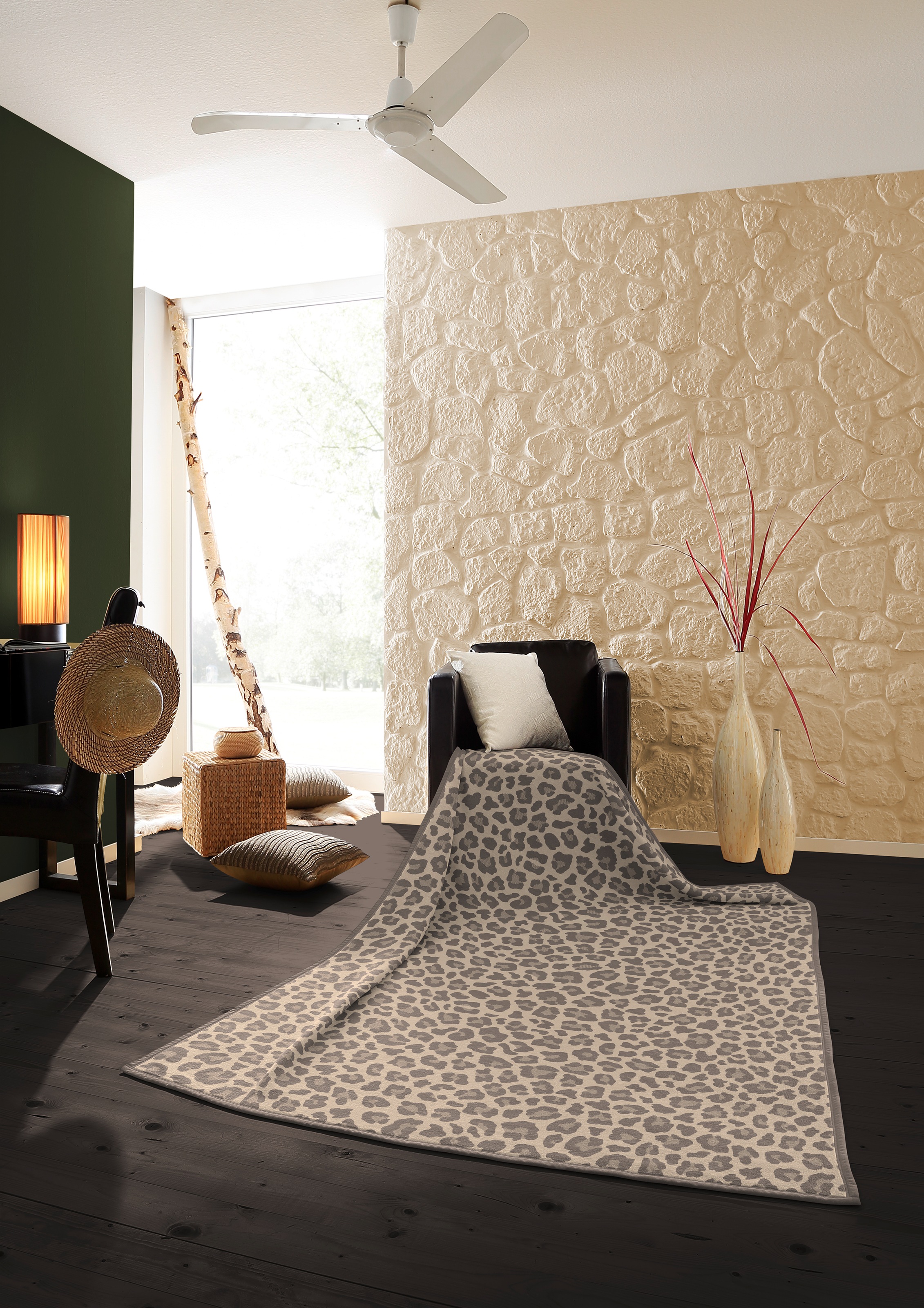 Biederlack Wohndecke "Leo" mit Veloursband, 70% Baumwolle/30% Polyacryl günstig online kaufen