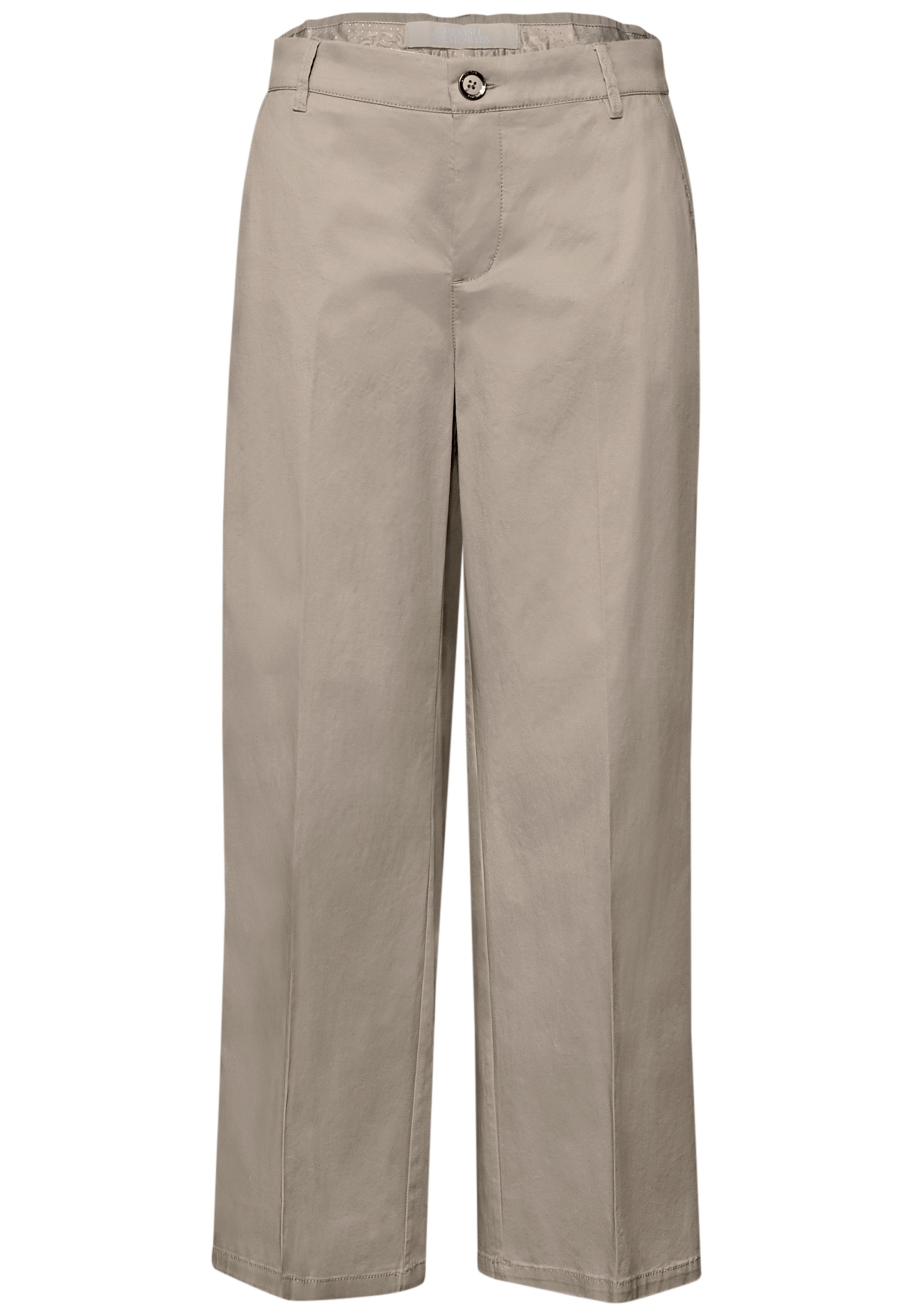 Chinohose STREET ONE, Damen, Gr. 32, Länge 28, buff grau, Web, 97% Baumwolle, 3% Elasthan, unifarben, comfort fit knöchelfrei, Hosen Chinohose, Middle Waist 3