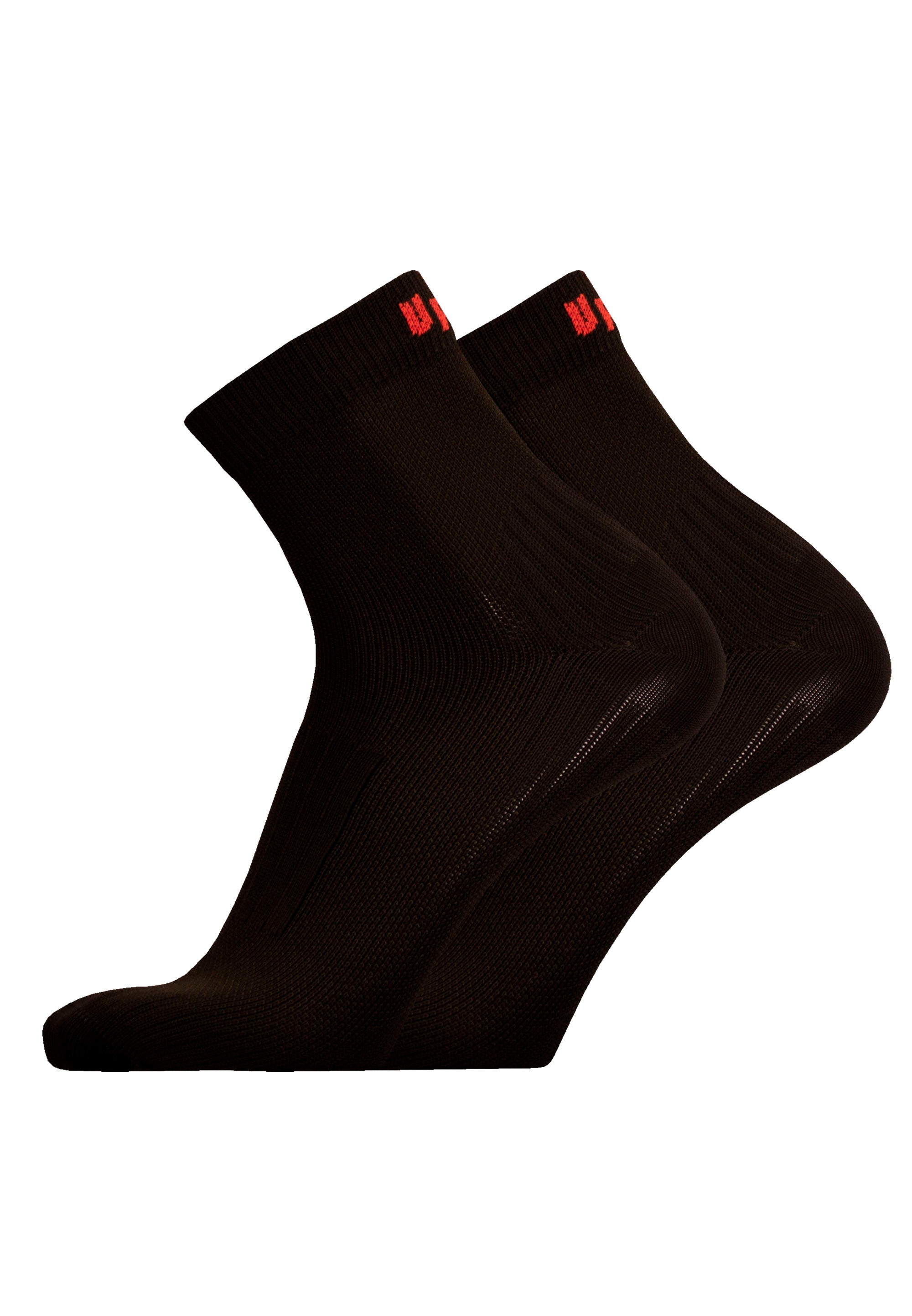 UPHILLSPORT Damen Socken "FRONT 2er Pack", Gr. 35, schwarz, 65% Polypropylen, 32% Polyamid, 3% Elasthan, mehrfarbig, Socken, mit gepolstertem Rist