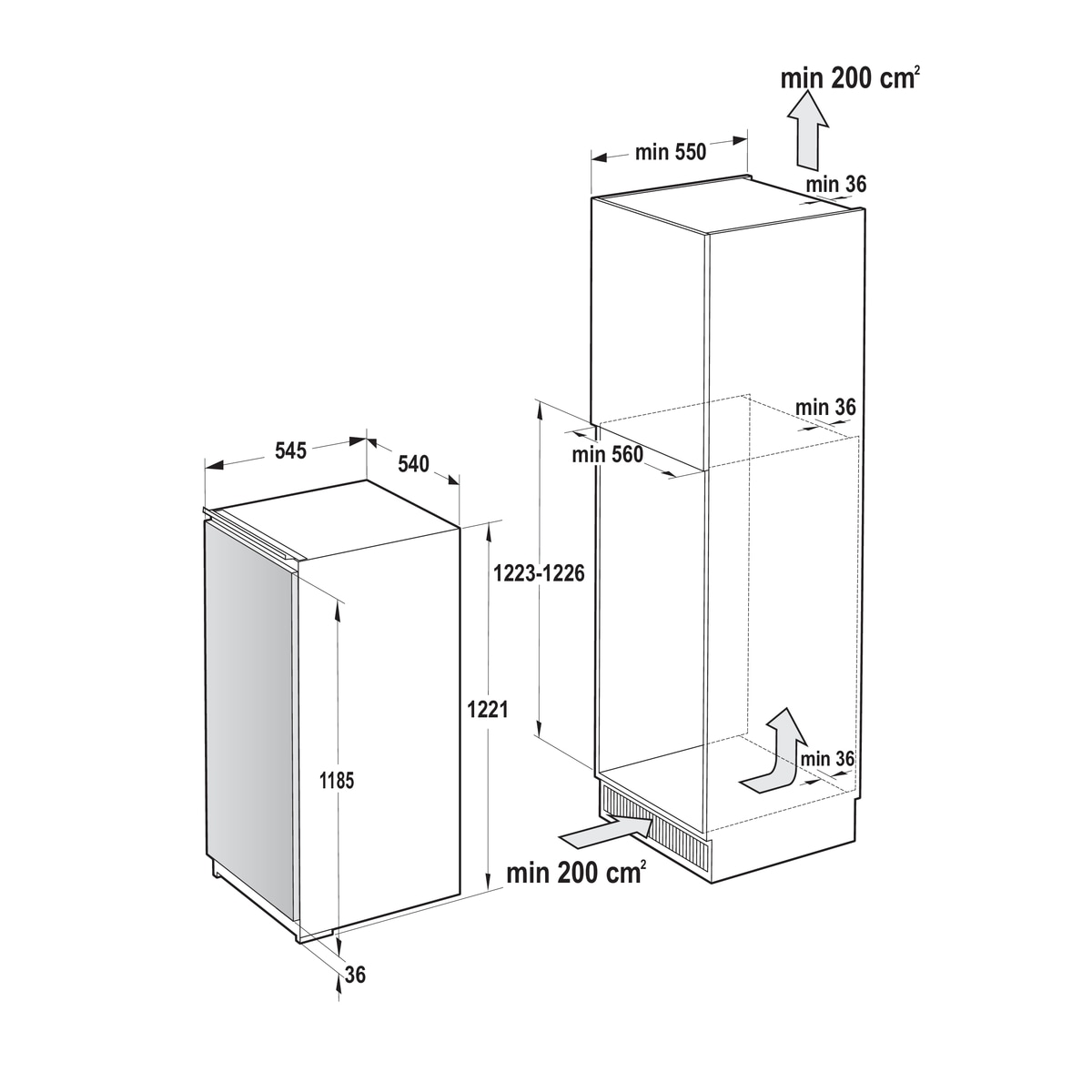 GORENJE Einbaukühlschrank »RI512E41« 121 cm hoch 54 cm breit