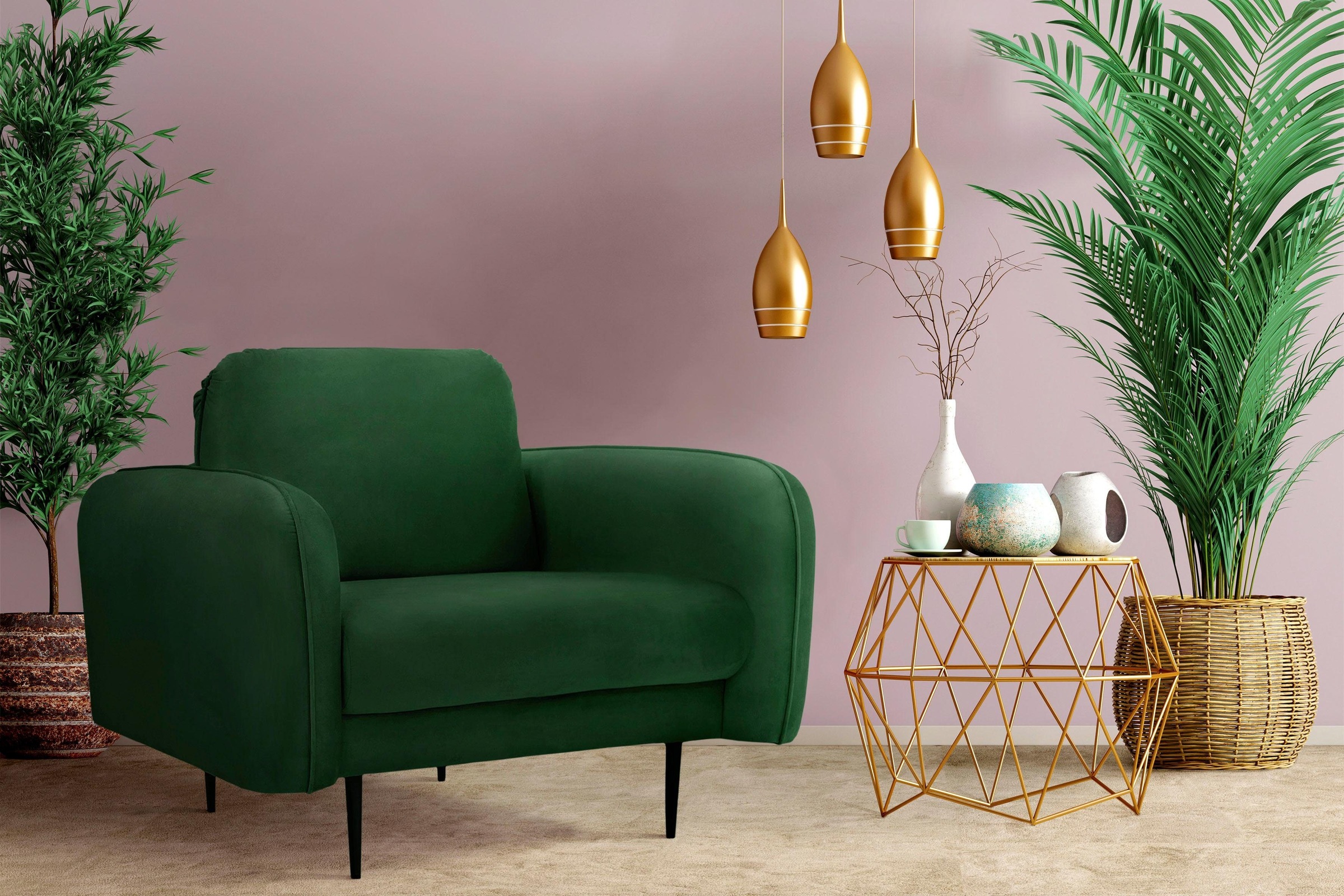 Home affaire Sessel "Skidi" mit losem Rückenkissen und Keder oben auf der A günstig online kaufen