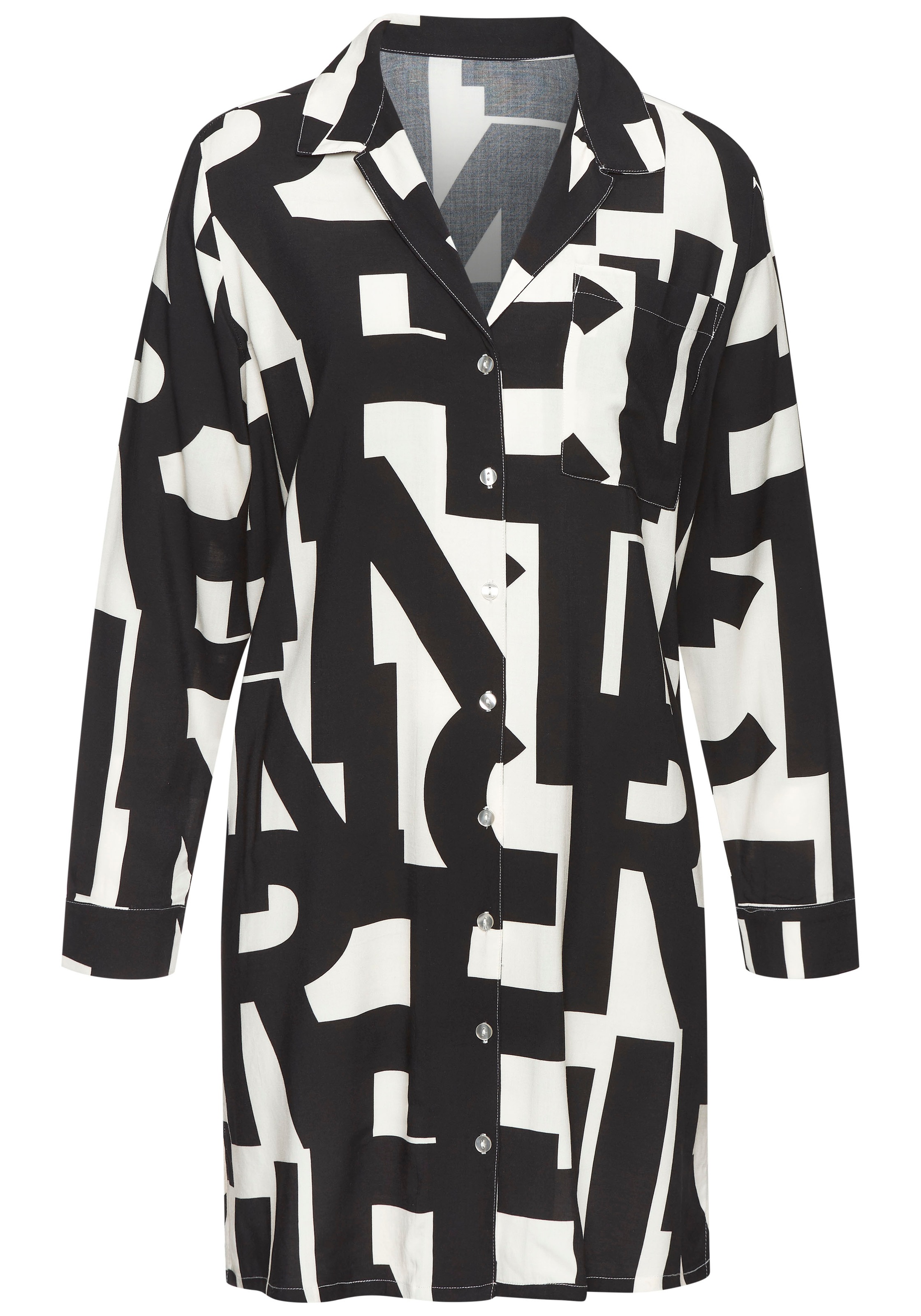 French Connection Nachthemd 1-teilig, Brusttasche mit grafischem Muster günstig online kaufen