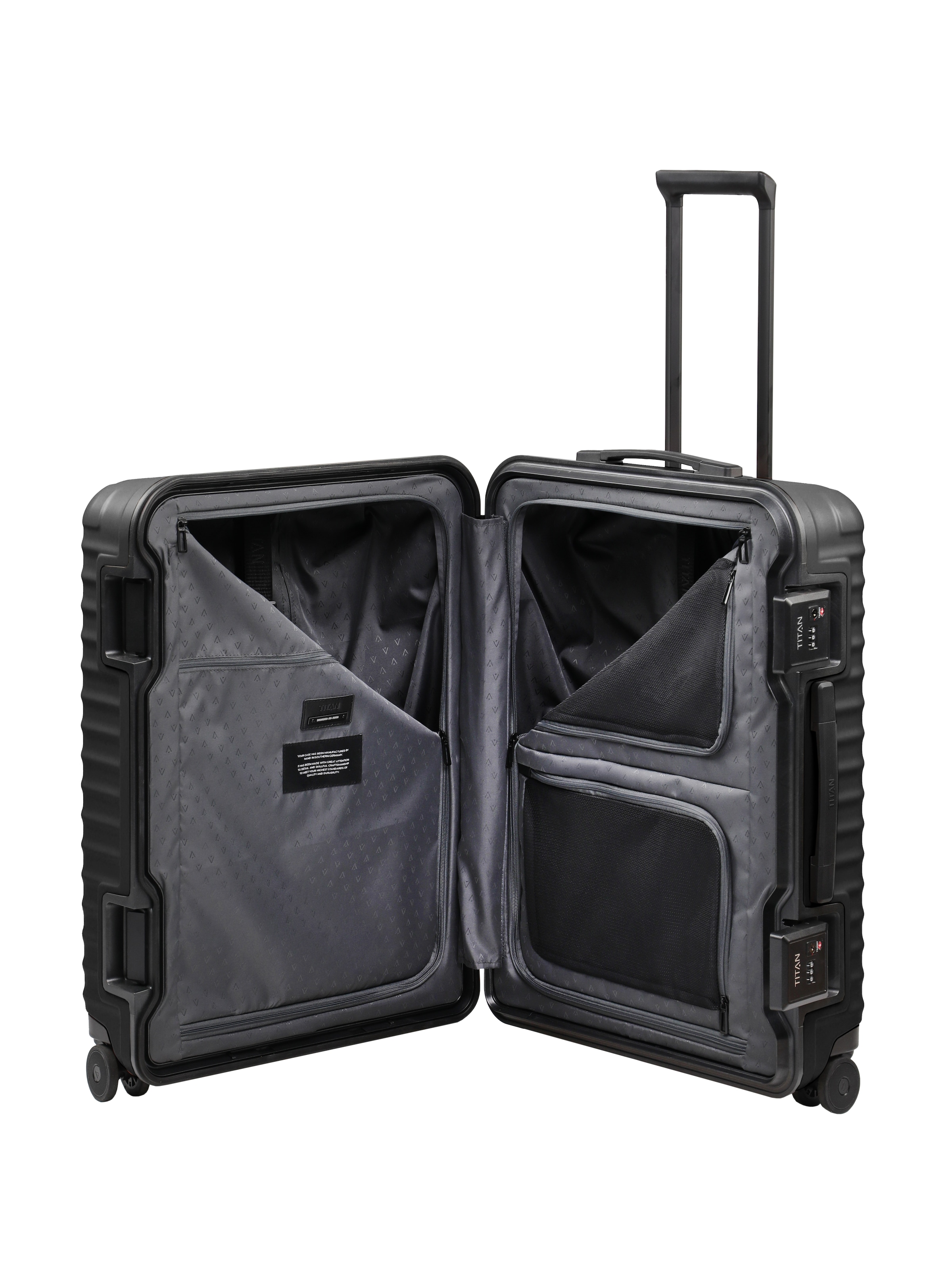 TITAN® Trolley »OVERSEAS Koffer Hartschale« 84 l 4 Rollen mit TSA-Rahmenschloss, Mono-Lock und kratzresistenter Oberfläche