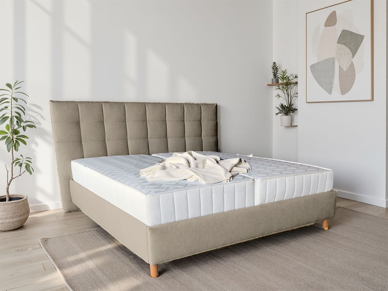 COLLECTION AB Polsterbett "CLASSIC Scandi erhältlich in der Breite 180x200cm" 3 Varianten: Rahmen, Rahmen + Rost oder Komplett-Set mit King-Matratze