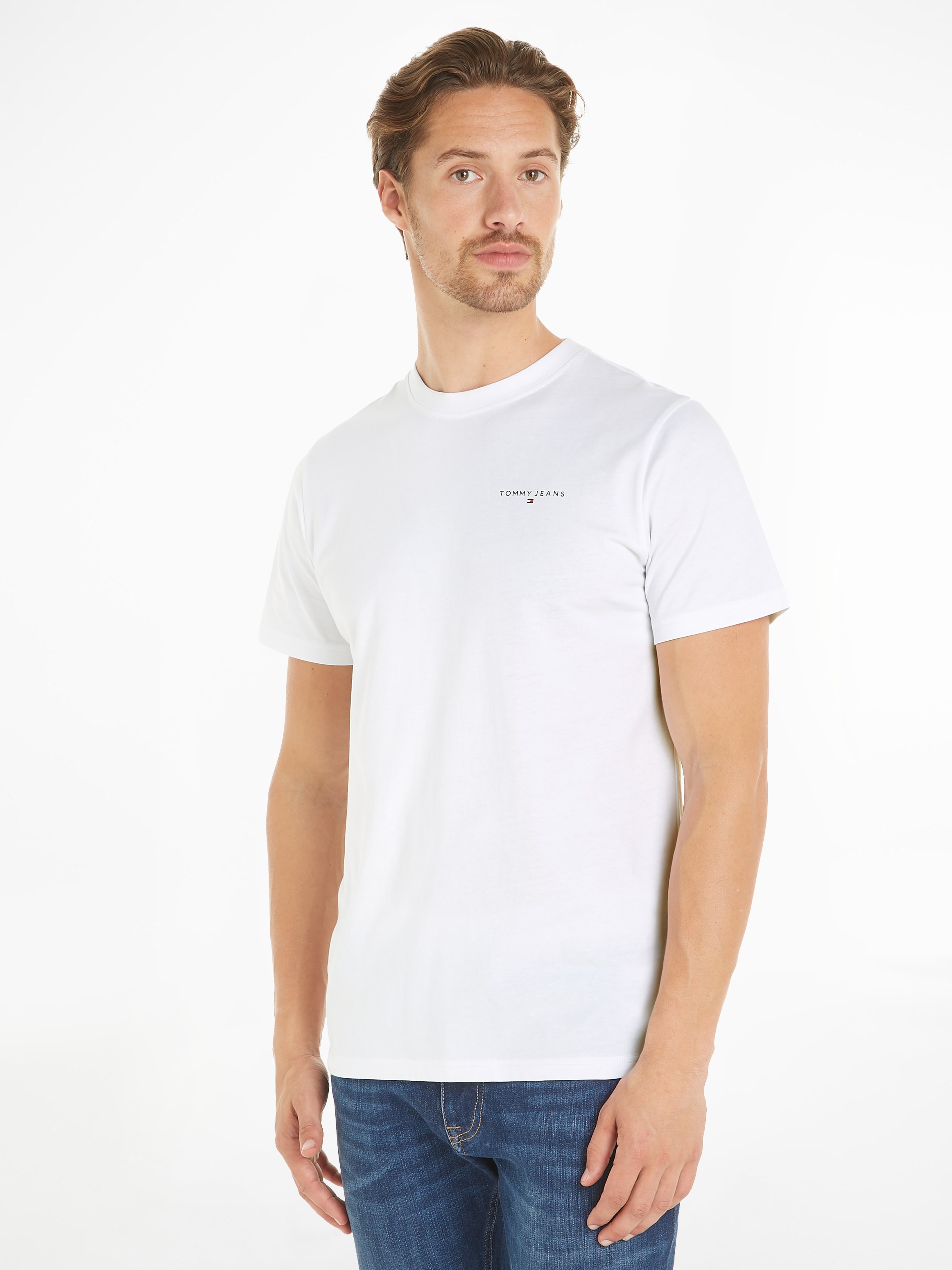 Tommy Jeans T-Shirt "TJM SLIM LINEAR CHEST TEE EXT", mit Logoschriftzug günstig online kaufen